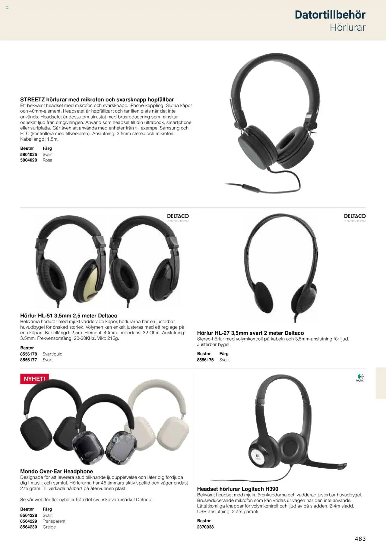 Office Depot reklamblad aktuell från 15.02.2024 | Sida: 485 | Produkter: Smartphone, Hörlurar, Mikrofon, Headset