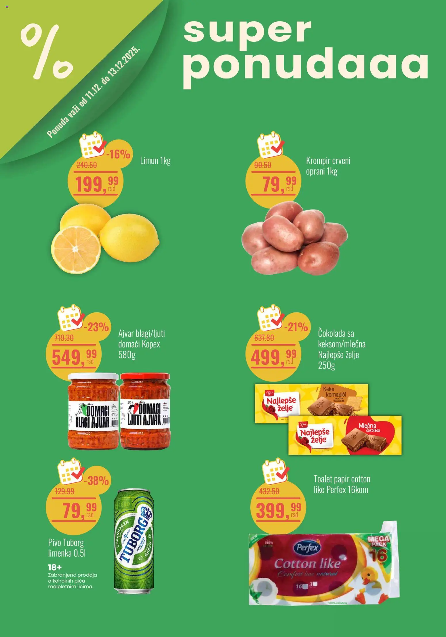Aroma Market katalog - važi od 11.12.2025 | Strana: 1 | Proizvode: Toalet papir, Ajvar, Pica, Pivo