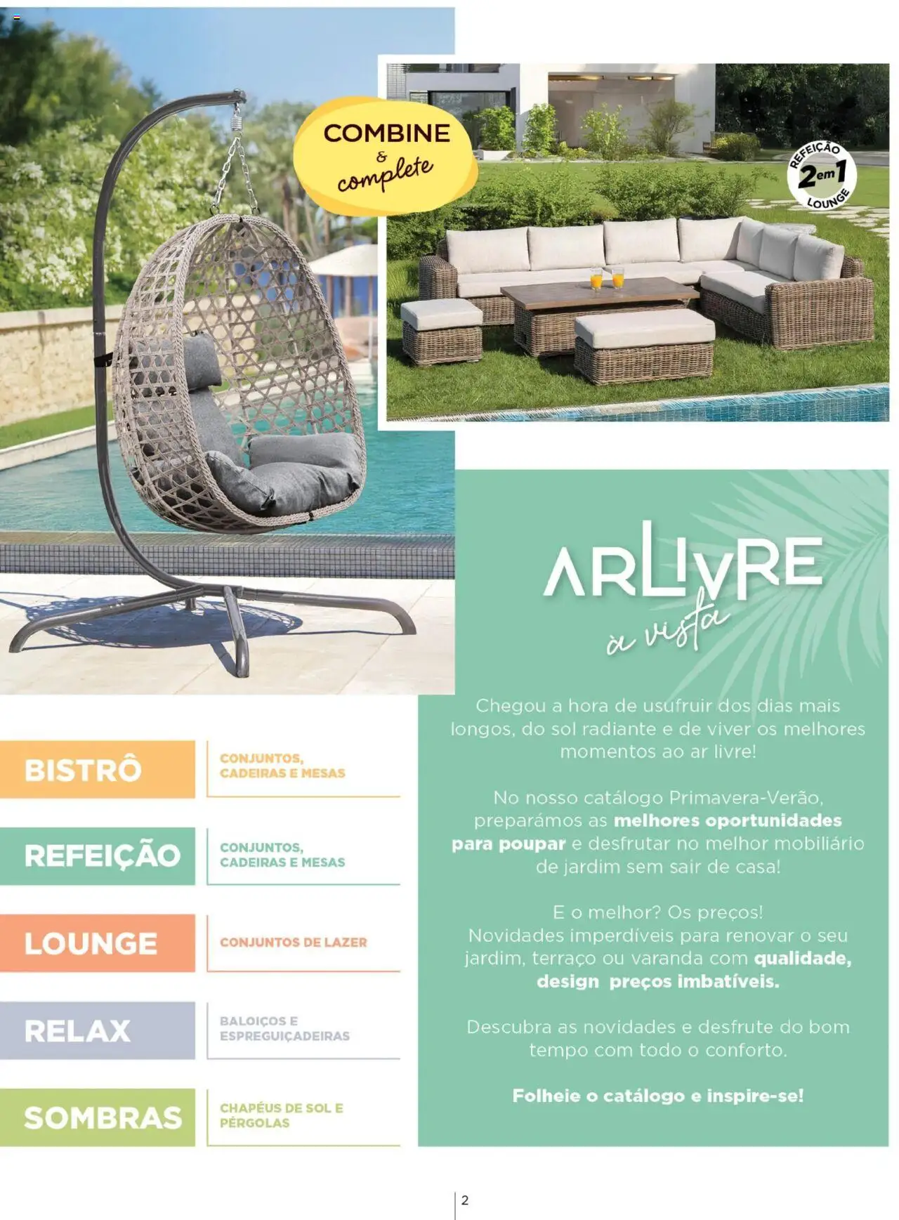 Espaço Casa - Catálogo  Ec Ar Livre  2025 │ válido de 04.03.2025 | Página: 2 | Produtos: Cadeiras, Sombras