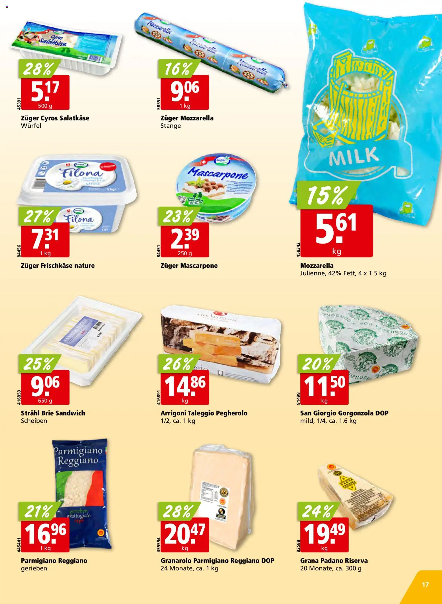 Aligro Aktionen Schlieren, Gossau SG, Frauenfeld, Rapperswil-Jona, Sargans, Bern, Brüttisellen, Pratteln, Emmen, Spreitenbach – gültig ab 01.12.2025 | Seite: 17 | Produkte: Mascarpone