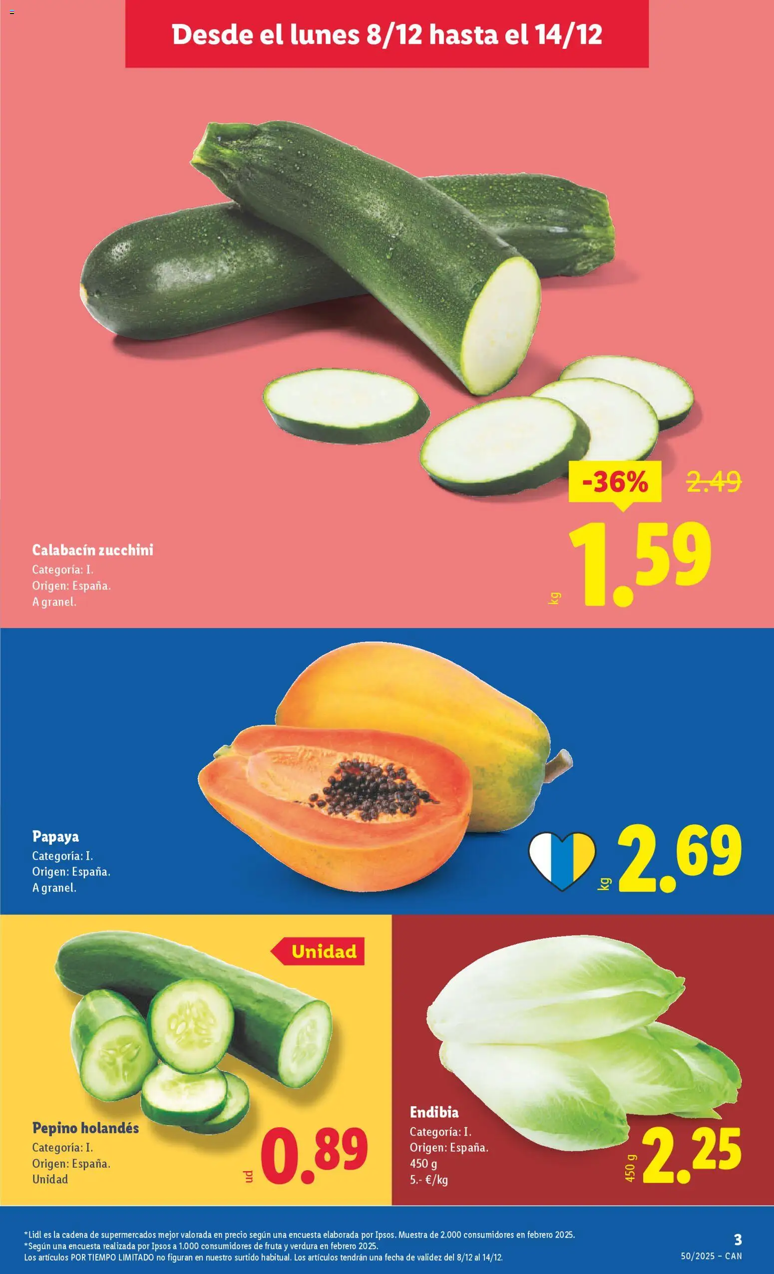 Lidl - Canarias │ válido desde el 08.12.2025 | Página: 3 | Productos: Στιγμιαίος καφές, Calabacín