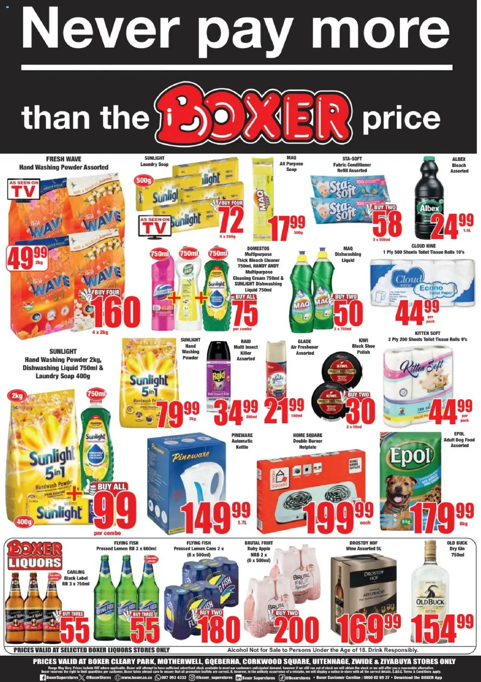 New Boxer catalogue – valid from 23.02.2026 | Page: 12 | Products: Kettle, Toilet, Gin, Dog food