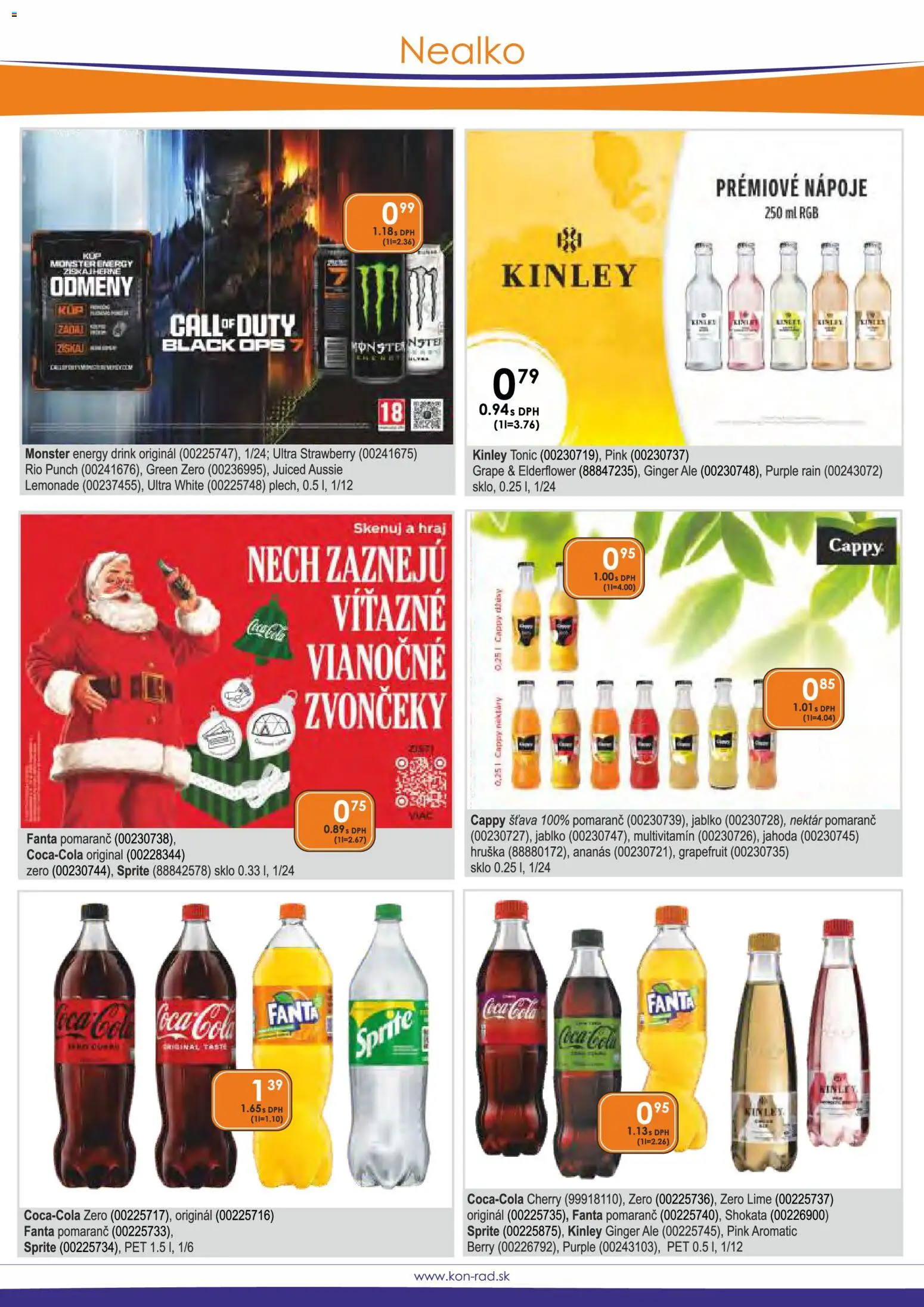 Nové KON - RAD akcie – leták je platný od 01.11.2025 | Strana: 33 | Produkty: Ananás, Grapefruit, Fanta, Cola