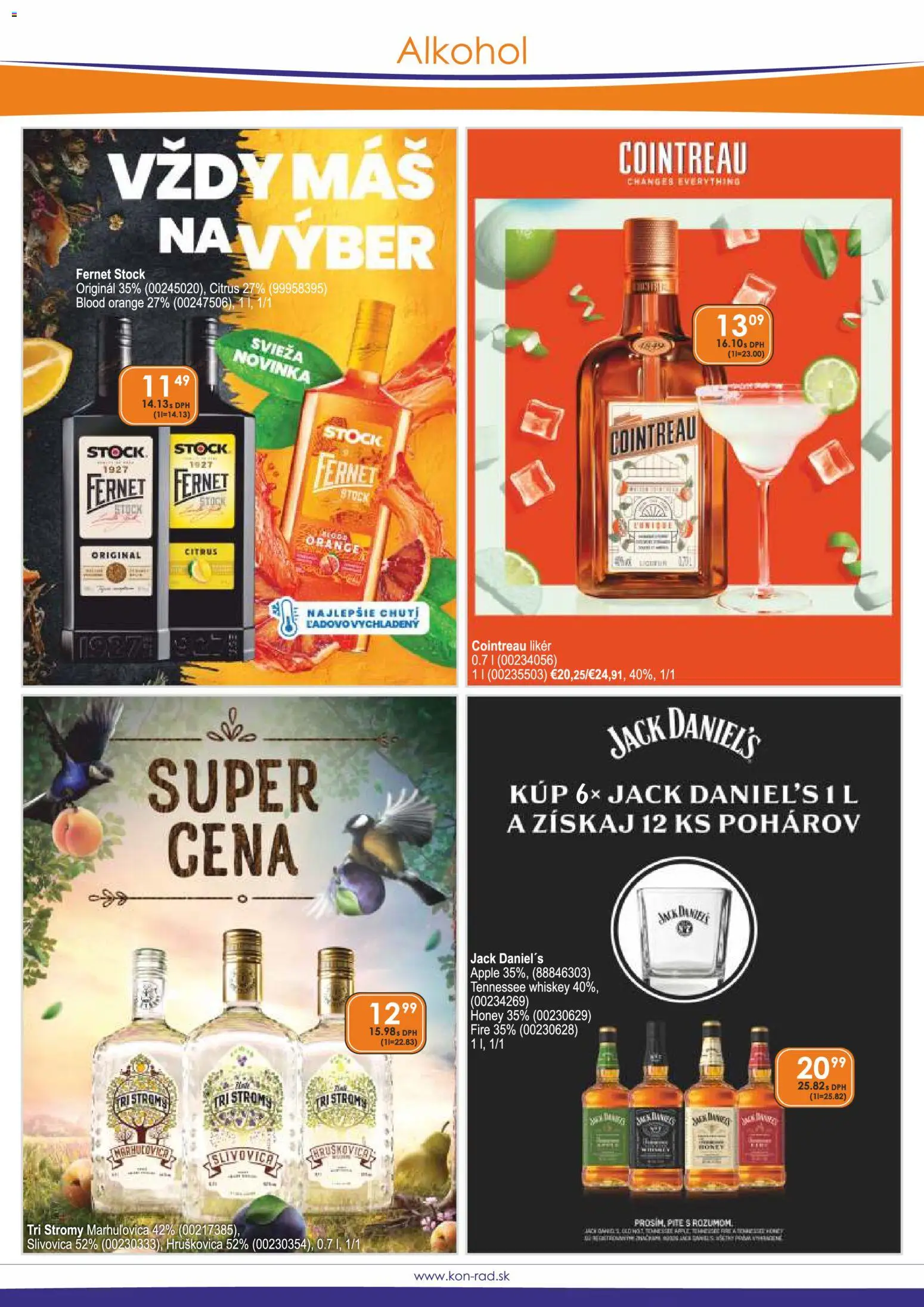 Nové KON - RAD akcie – leták je platný od 01.05.2026 | Strana: 4 | Produkty: Apple, Fernet, Alkohol, Jack Daniel's