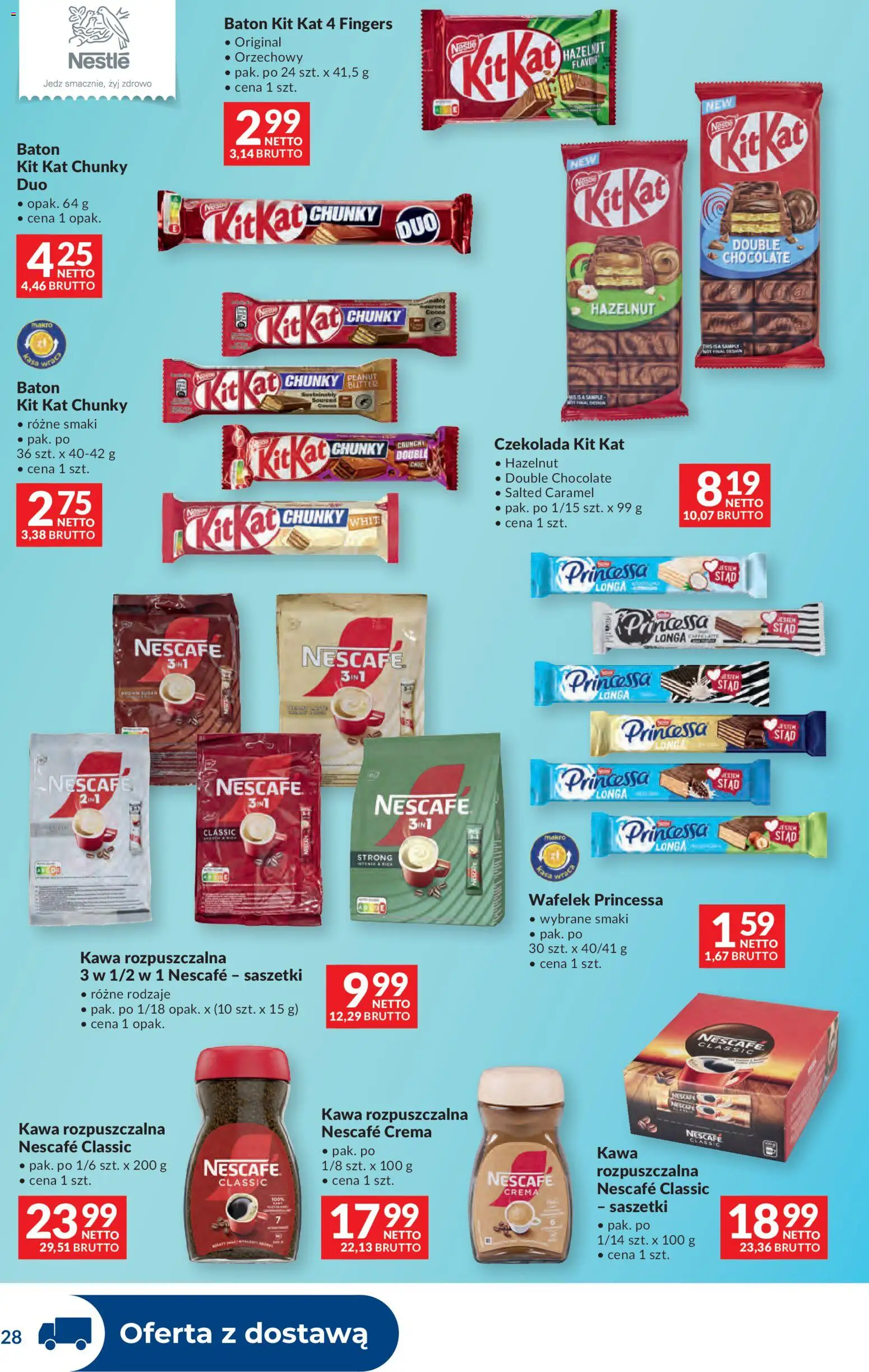 Makro gazetka - Dystrybucja do sklepów od 14.04.2026 | Strona: 28 | Produkty: Nescafe, Kawa rozpuszczalna, Baton, Czekolada