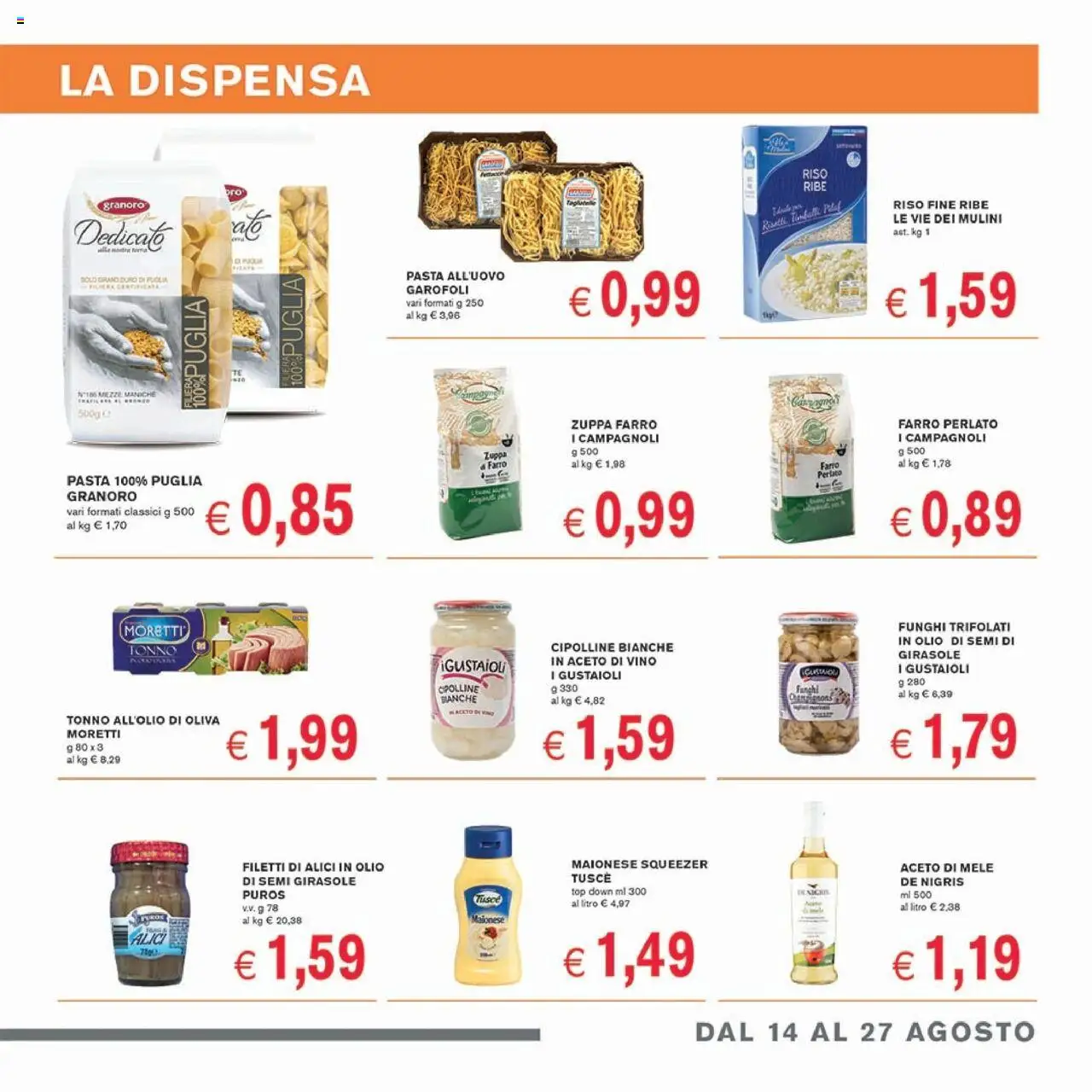 Volantino Coal del 14.08.2025 | Pagina: 9 | Prodotti: Olio, Top, Pasta, Funghi