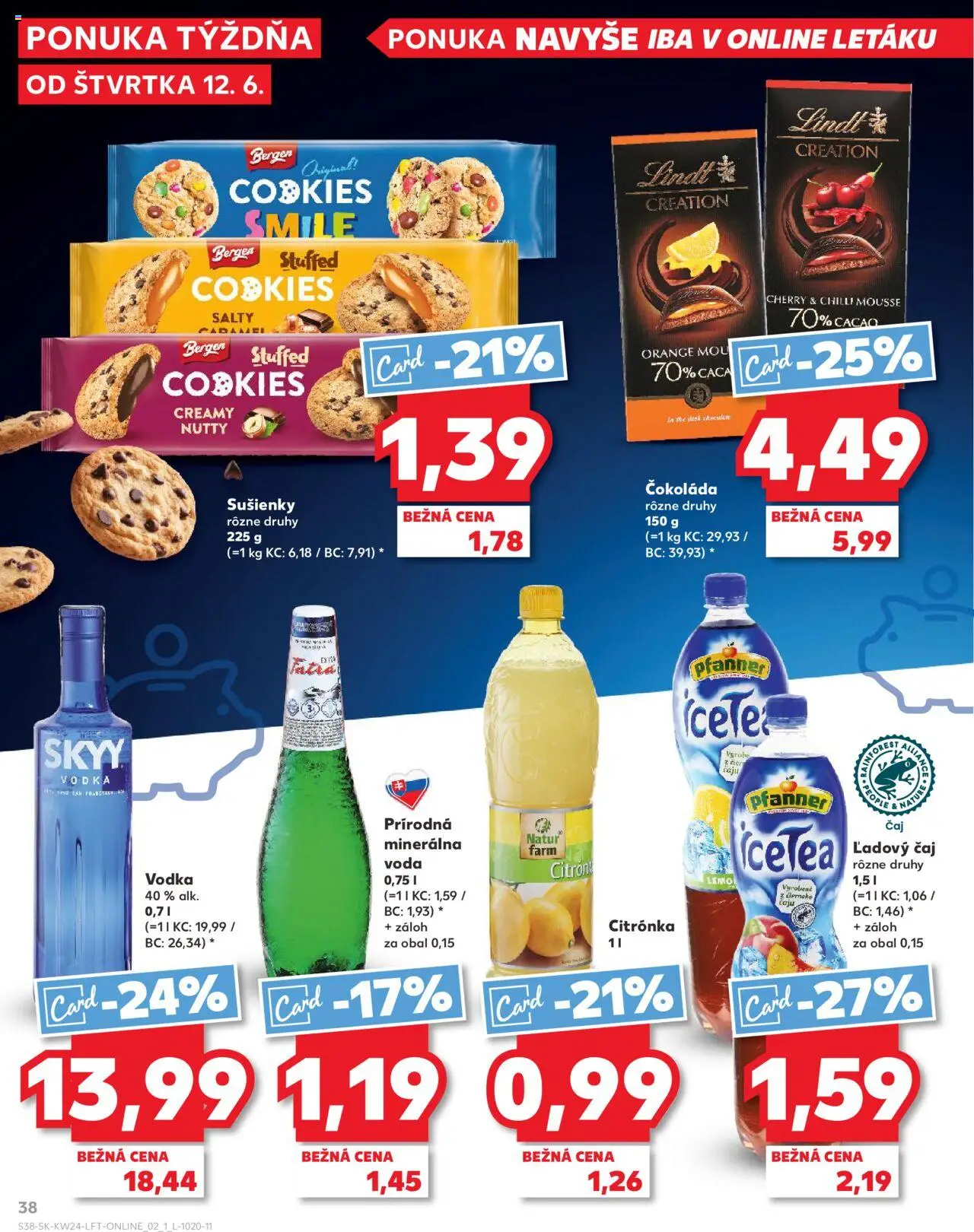 Kaufland Bratislava-Rača │ platný od 12.06.2025 | Strana: 38 | Produkty: Čaj, Lindt, Voda, Minerálna voda
