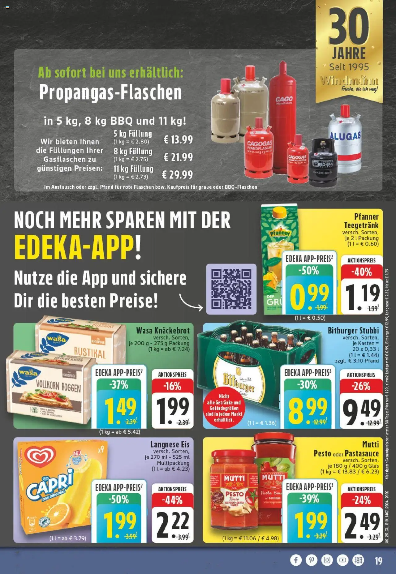 Edeka prospekt Erwitte	 - gültig ab dem 20.07.2025 | Seite: 19 | Produkte: Bitburger, Langnese, Wasa knackebrot, Pasta