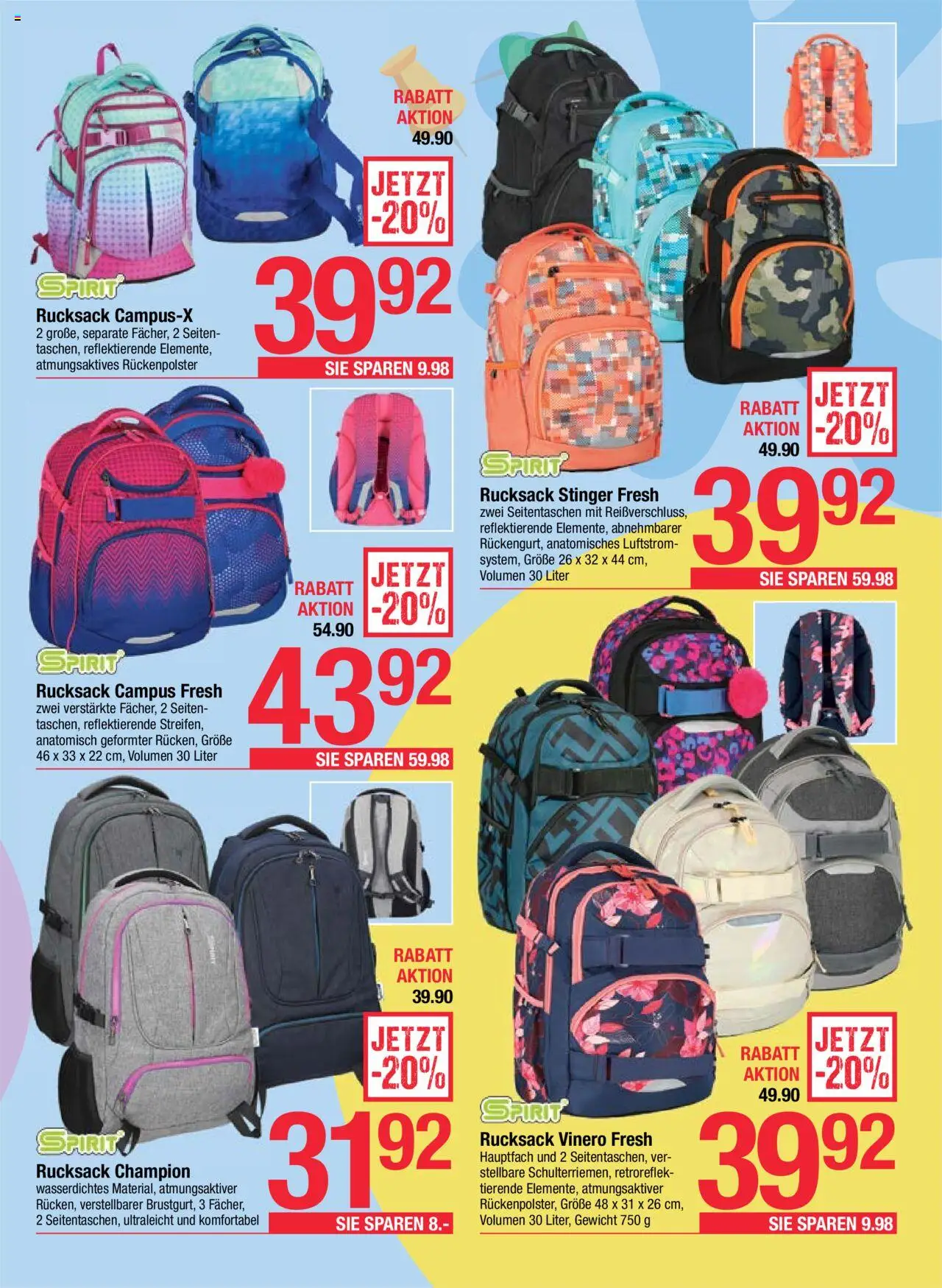 Maximarkt Beilage nächste Woche gültig ab 28.07.2025 | Seite: 3 | Produkte: Rucksack, Gewicht