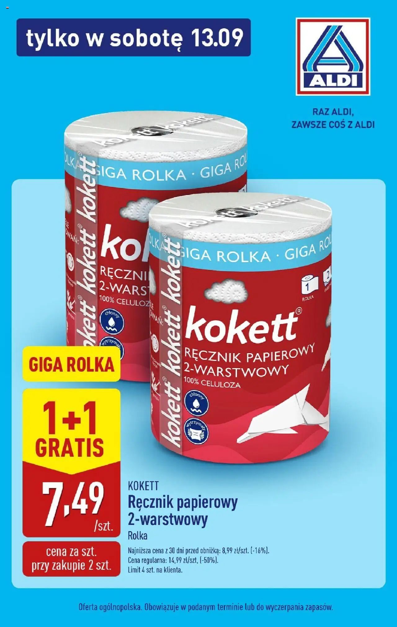 Aldi Gazetka - Super sobota od 12.09.2025 | Strona: 3 | Produkty: Ręcznik papierowy