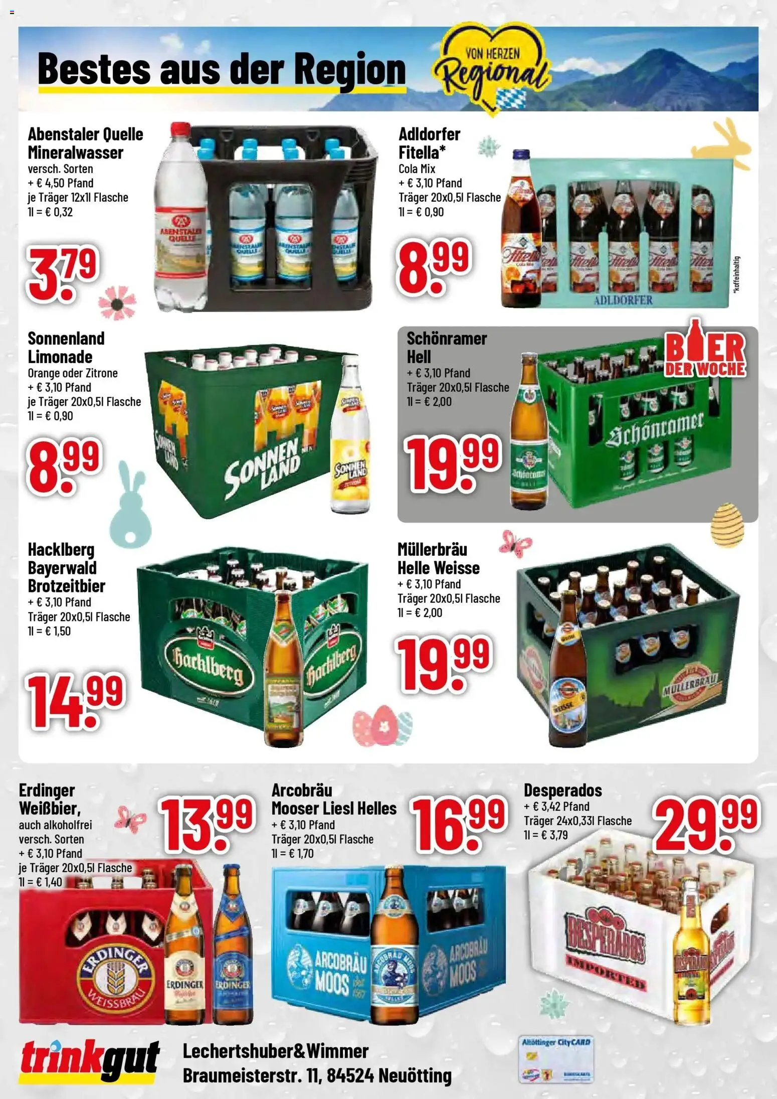 Trinkgut Prospekt Neuötting	 – gültig ab 30.03.2026 | Seite: 4 | Produkte: Erdinger, Mineralwasser, Zitrone, Desperados