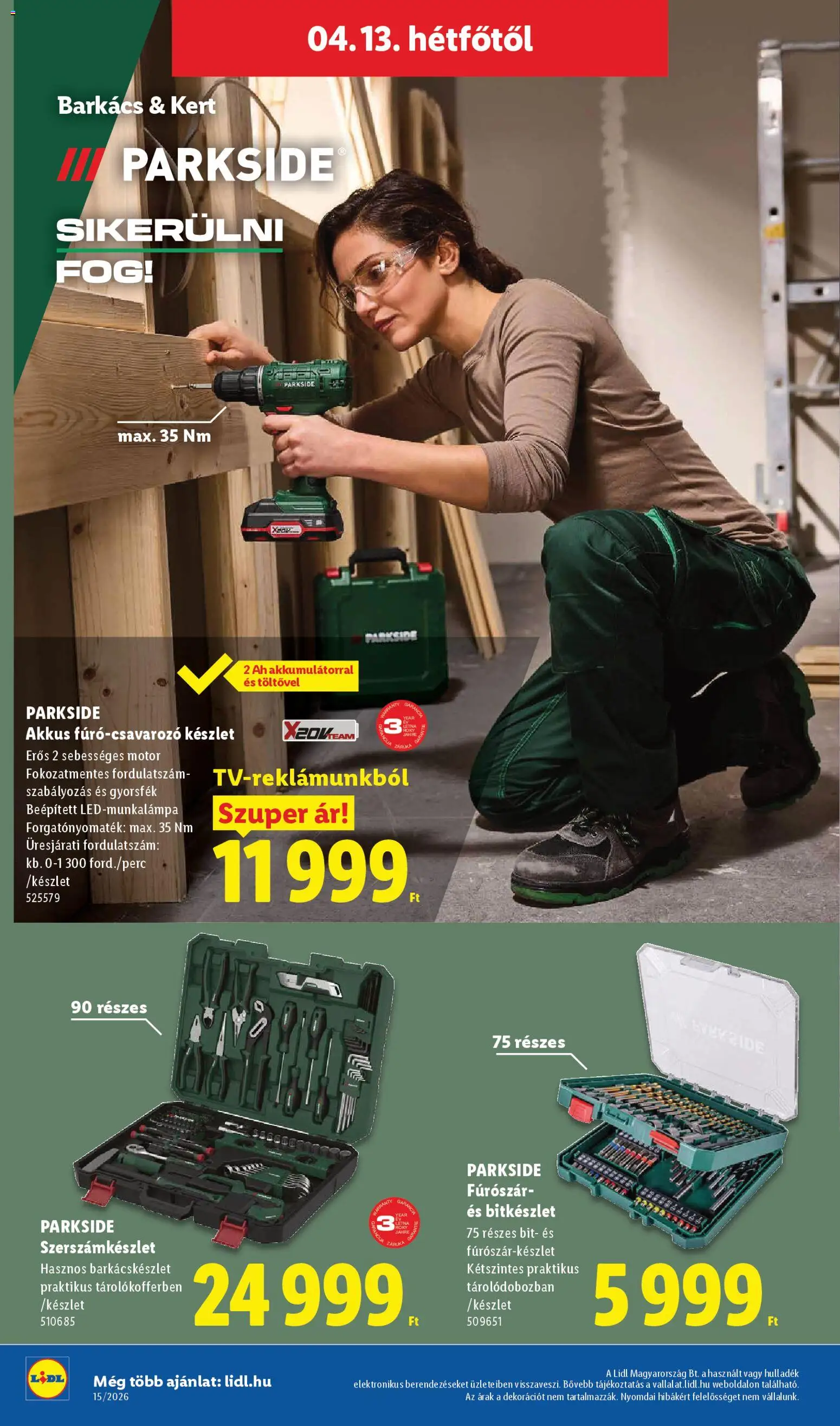 Lidl akciós ujság - amely érvényes a következő dátumtól: 09.04.2026 | Oldal: 42 | Termékek: Parkside