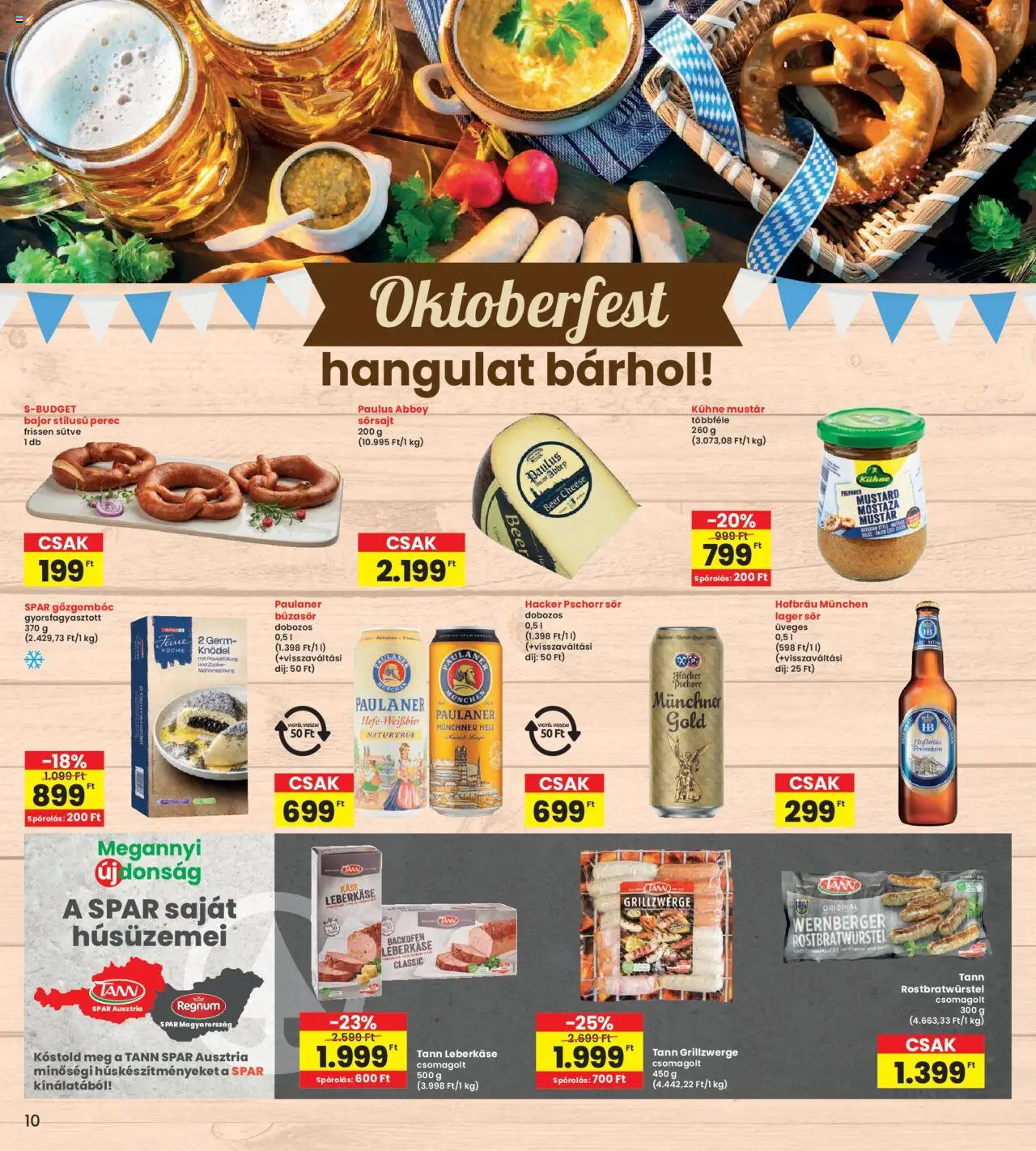 Interspar akciós ujság - amely érvényes a következő dátumtól: 18.09.2025 | Oldal: 10 | Termékek: Búzasör, Sör, Mustár