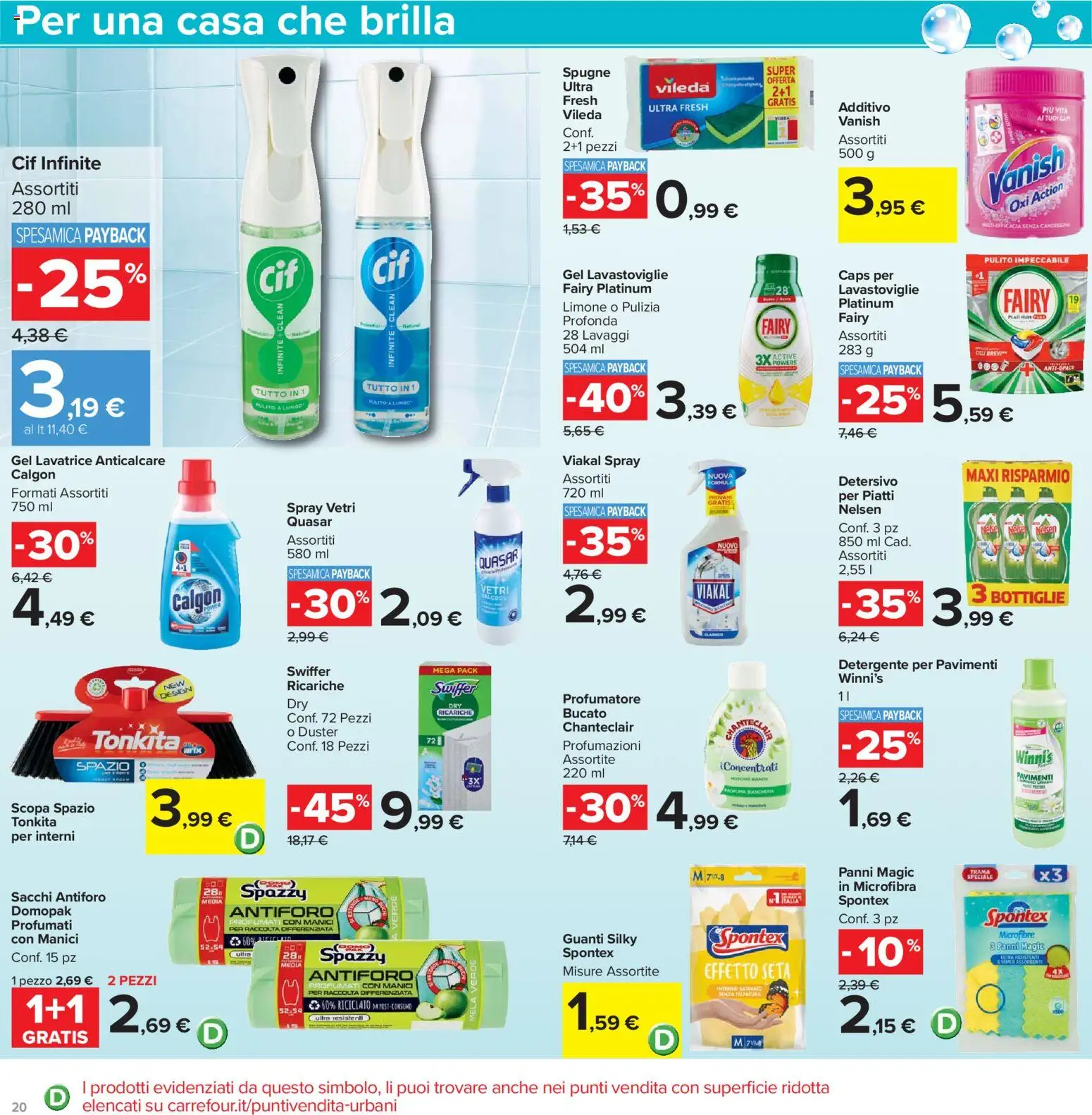 Volantino Carrefour del 17.02.2026 | Pagina: 20 | Prodotti: Detergente, Limone, Guanti, Lavatrice