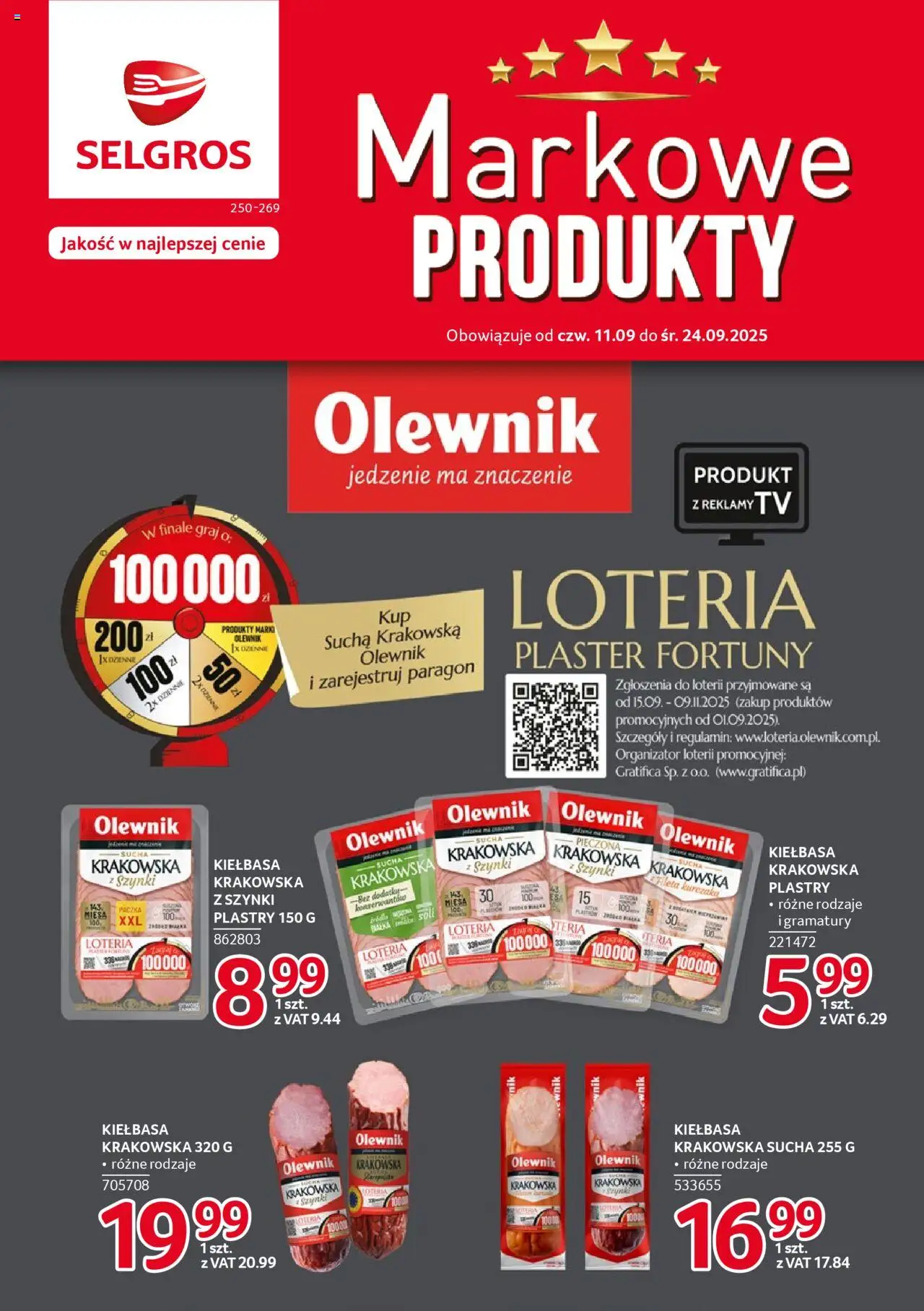 Selgros cash&carry Gazetka - Markowe produkty od 11.09.2025 | Strona: 1 | Produkty: Kiełbasa, Kiełbasa krakowska