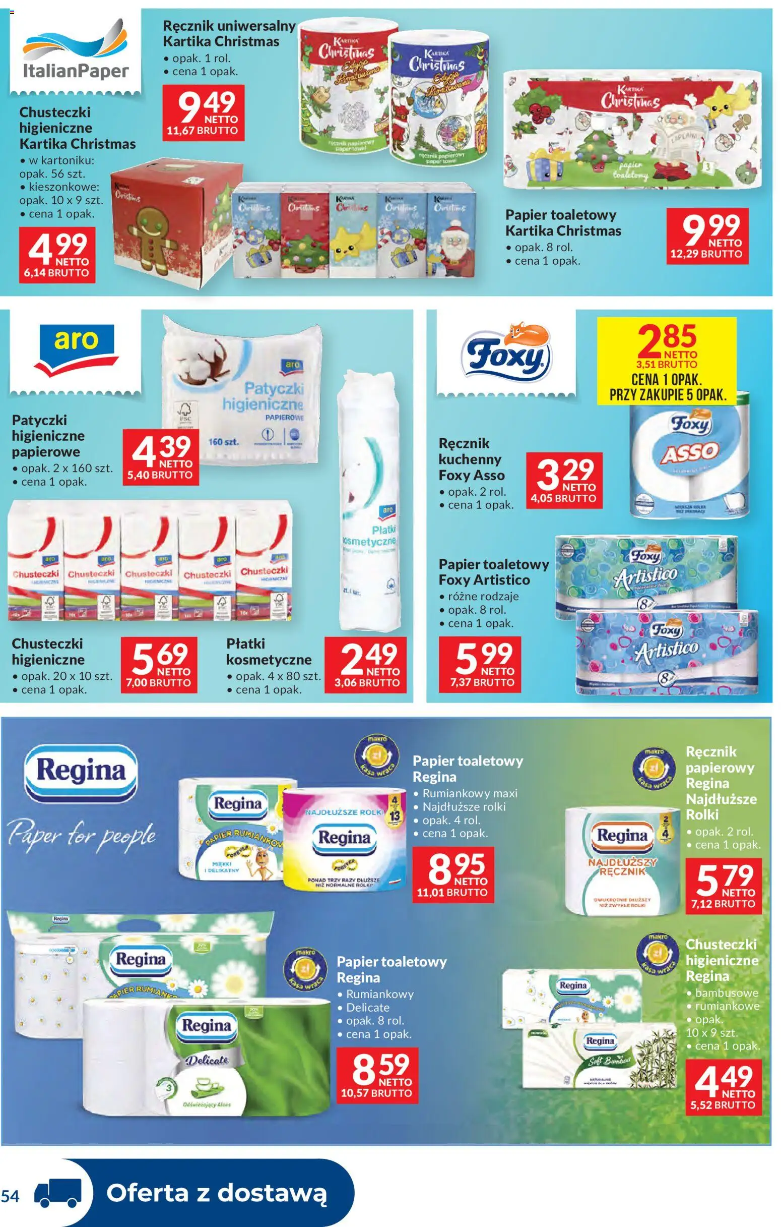 Makro Gazetka - Dystrybucja do sklepów od 09.12.2025 | Strona: 54 | Produkty: Papier toaletowy, Rolki, Płatki