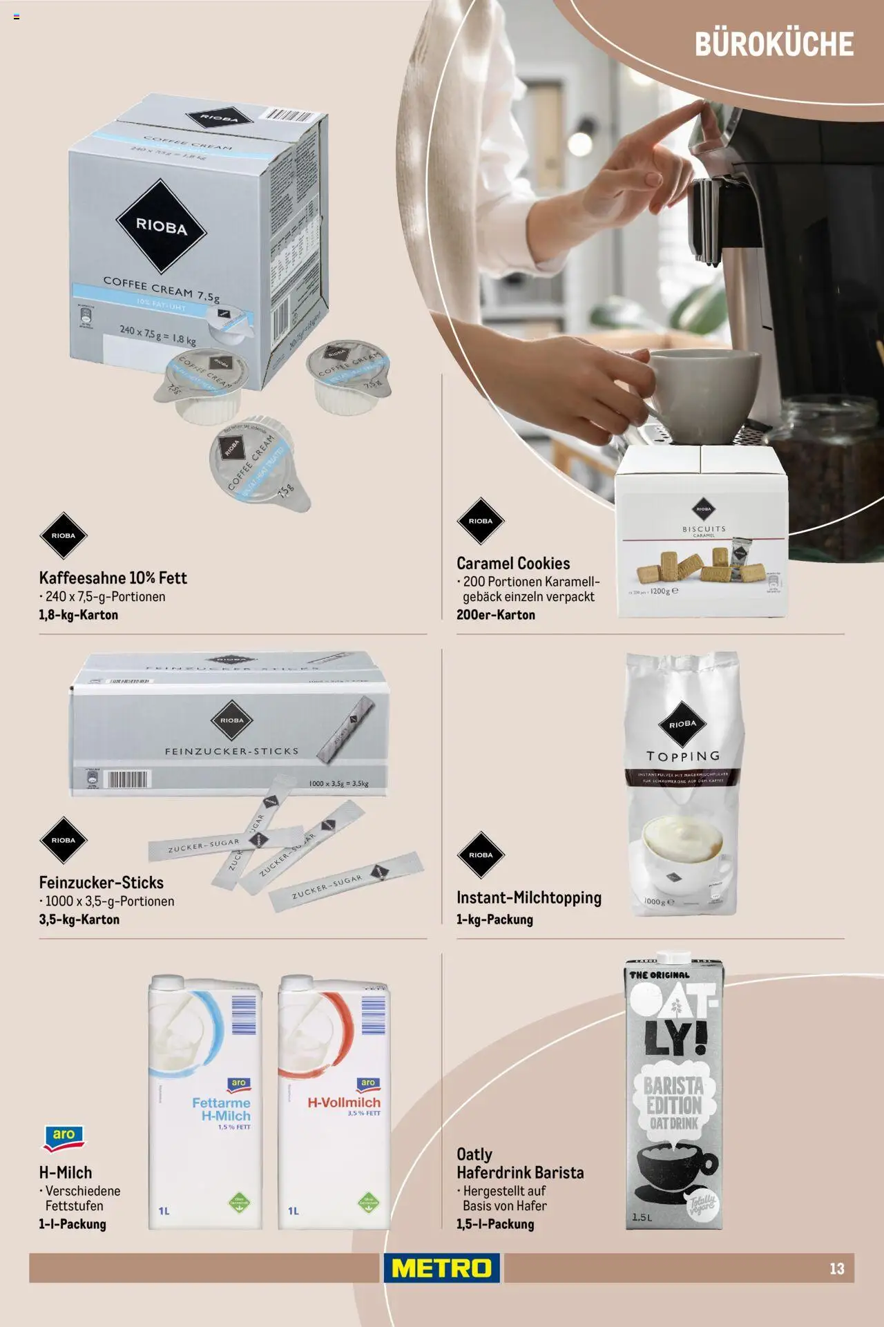 Metro  Office Sortiment – gültig ab 01.10.2025 | Seite: 13 | Produkte: Kaffee, Haferdrink, Oatly