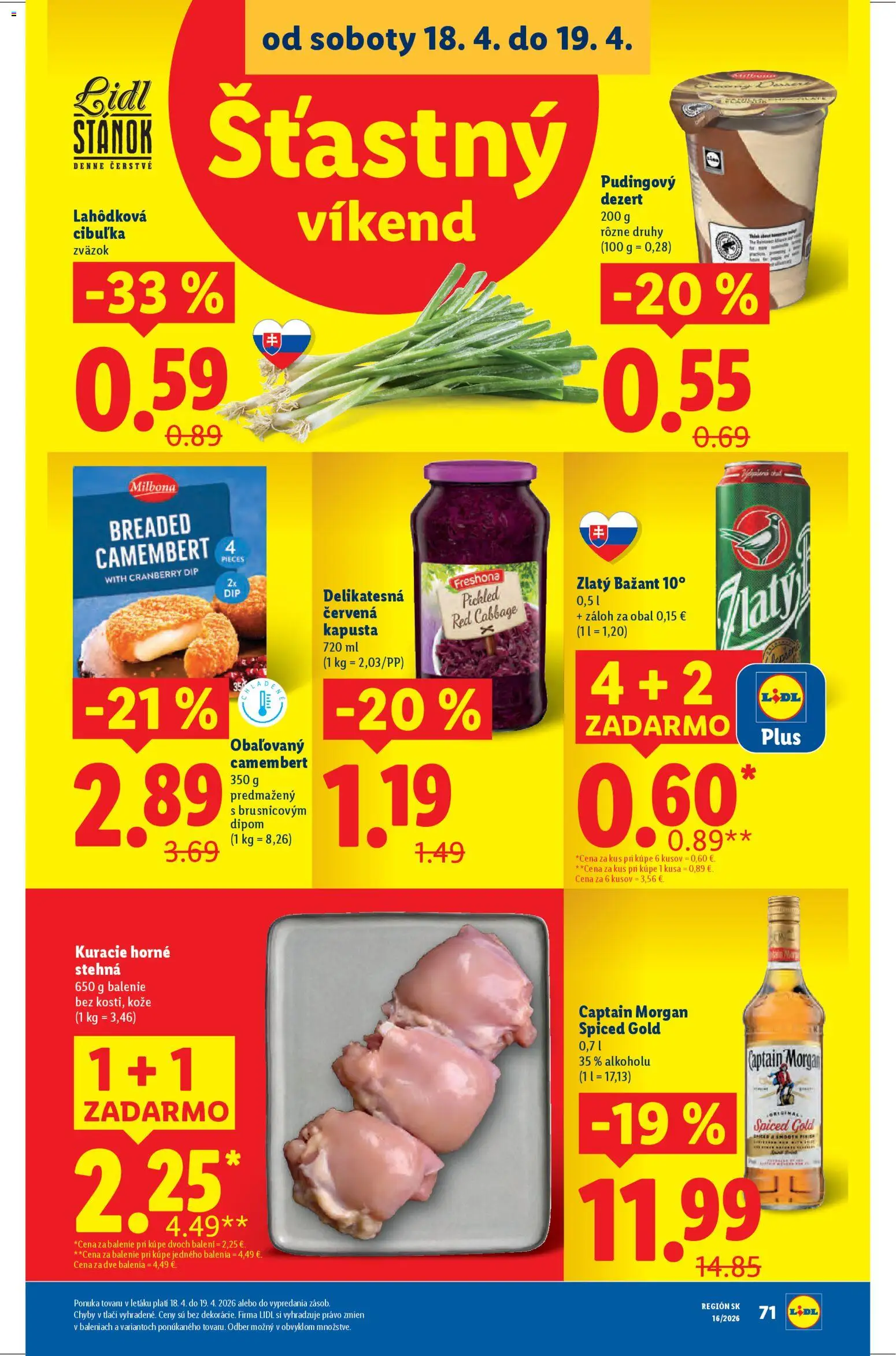 Nové Lidl akcie – leták je platný od 13.04.2026 | Strana: 84 | Produkty: Kapusta, Zlatý Bažant, Captain Morgan, Rum