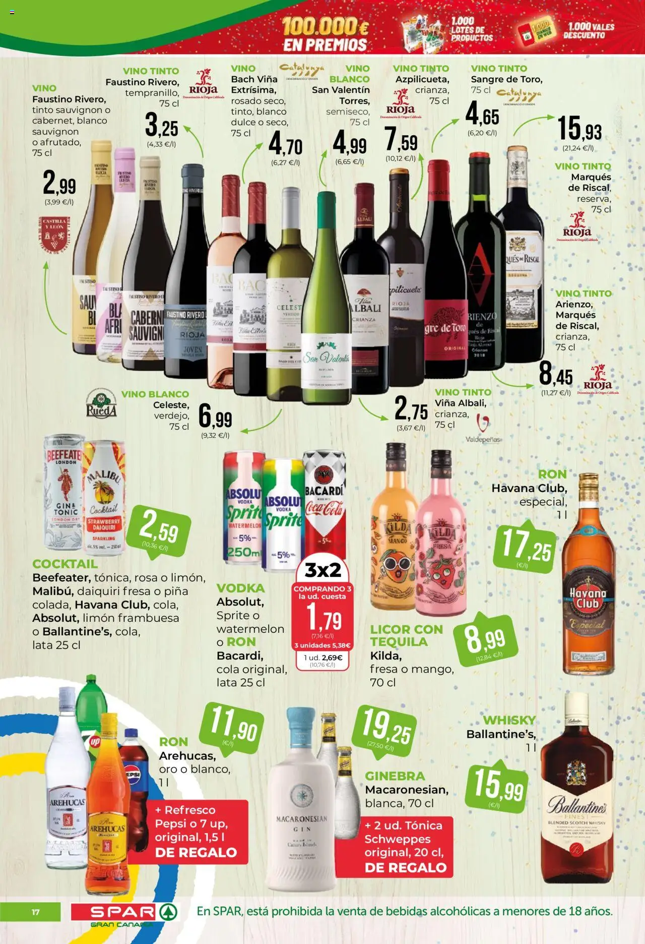 Spar folleto │ válido desde el 03.10.2025 | Página: 17 | Productos: Ron, Vino, Ginebra, Whisky