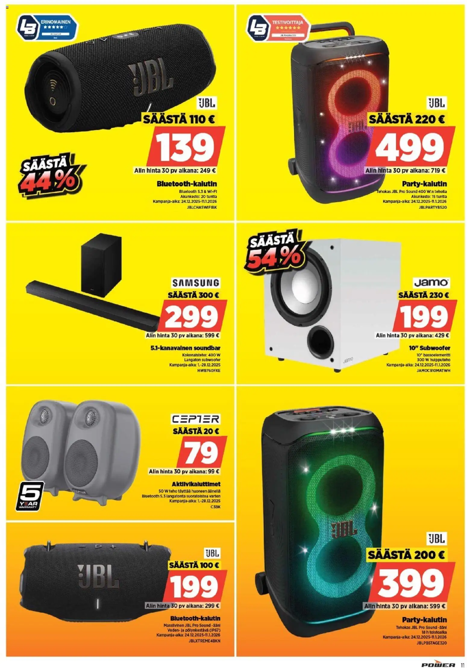Power tarjoukset – voimassa 24.12.2025 alkaen | Sivu: 13 | Tuotteet: Soundbar