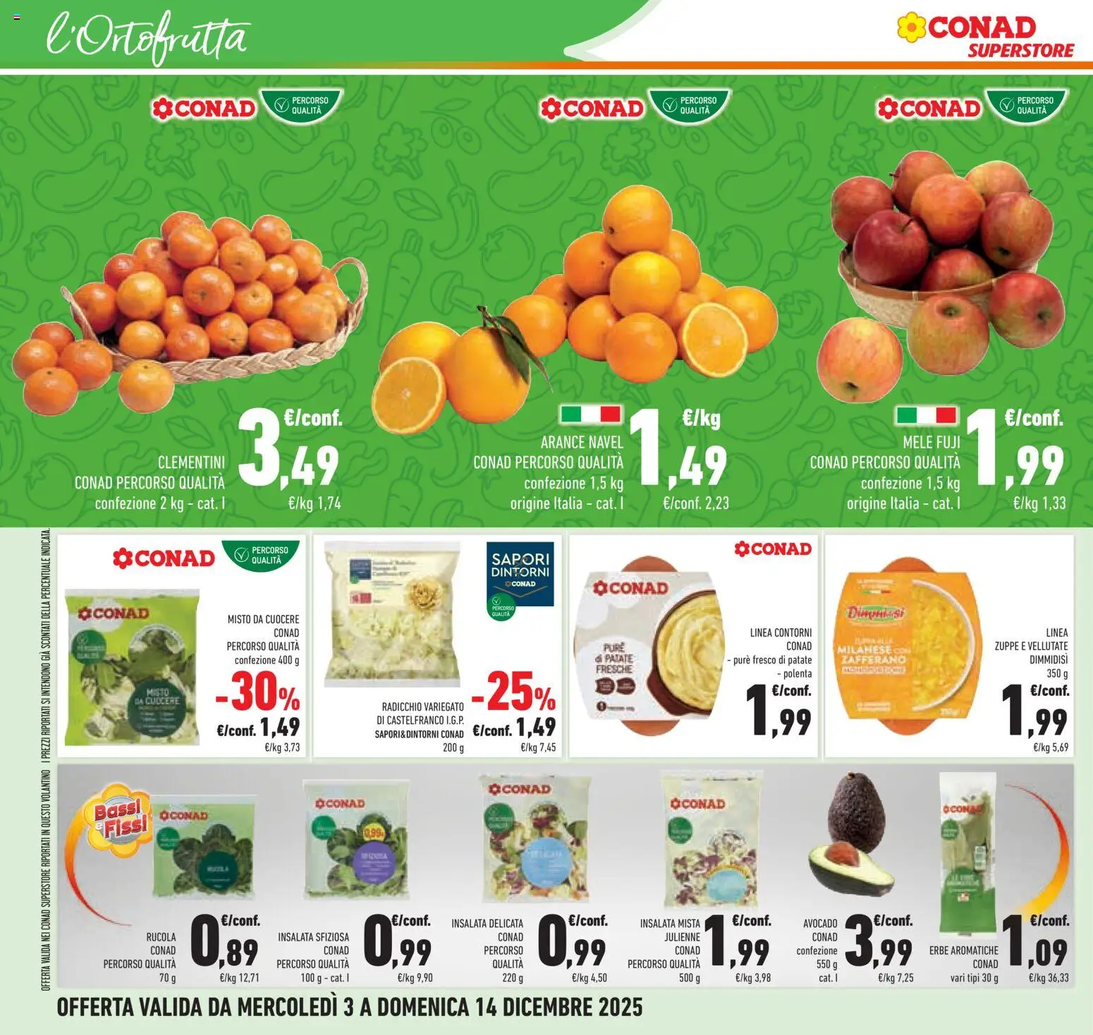 Volantino Conad del 03.12.2025 | Pagina: 32 | Prodotti: Mele, Rucola, Avocado, Patate