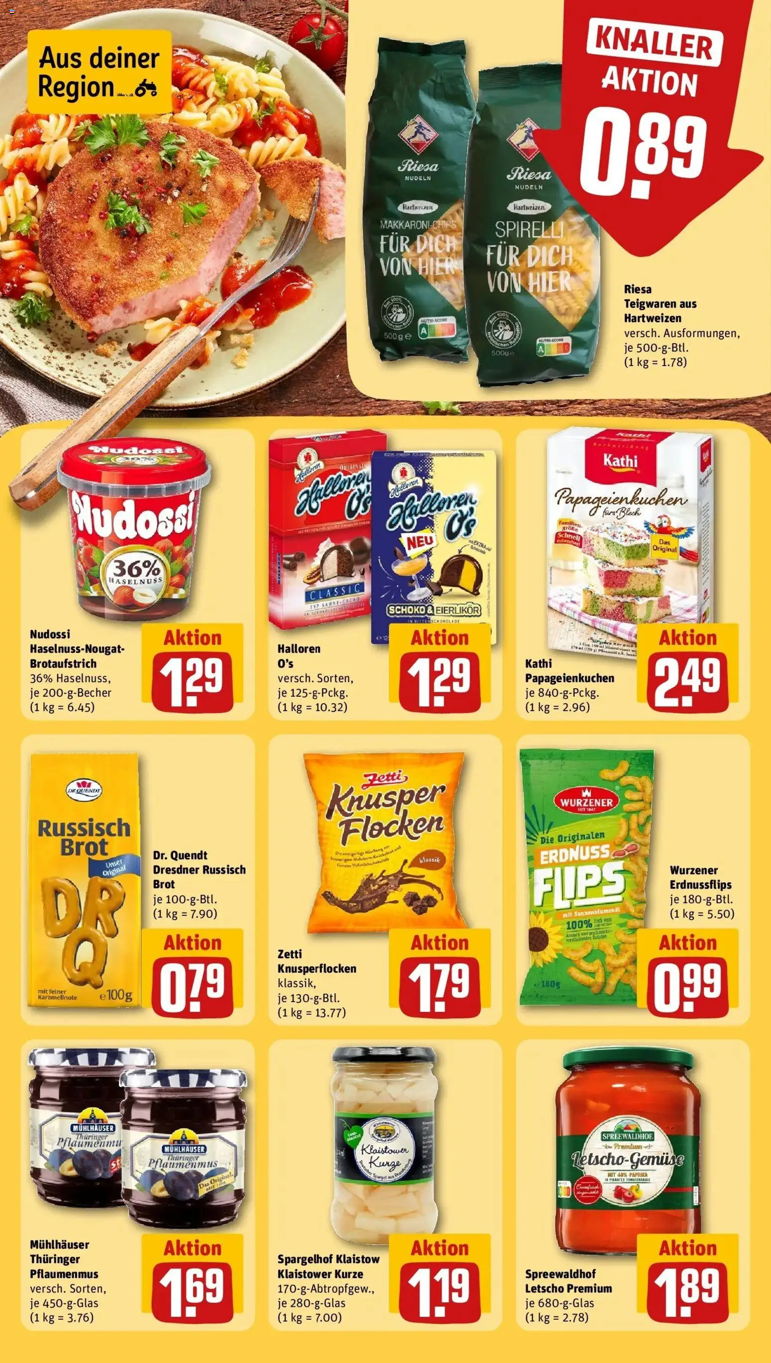 Rewe Prospekt Waren	 – gültig ab 12.04.2026 | Seite: 20 | Produkte: Schokolade, Sonnenblumenol, Paprika, Nudeln