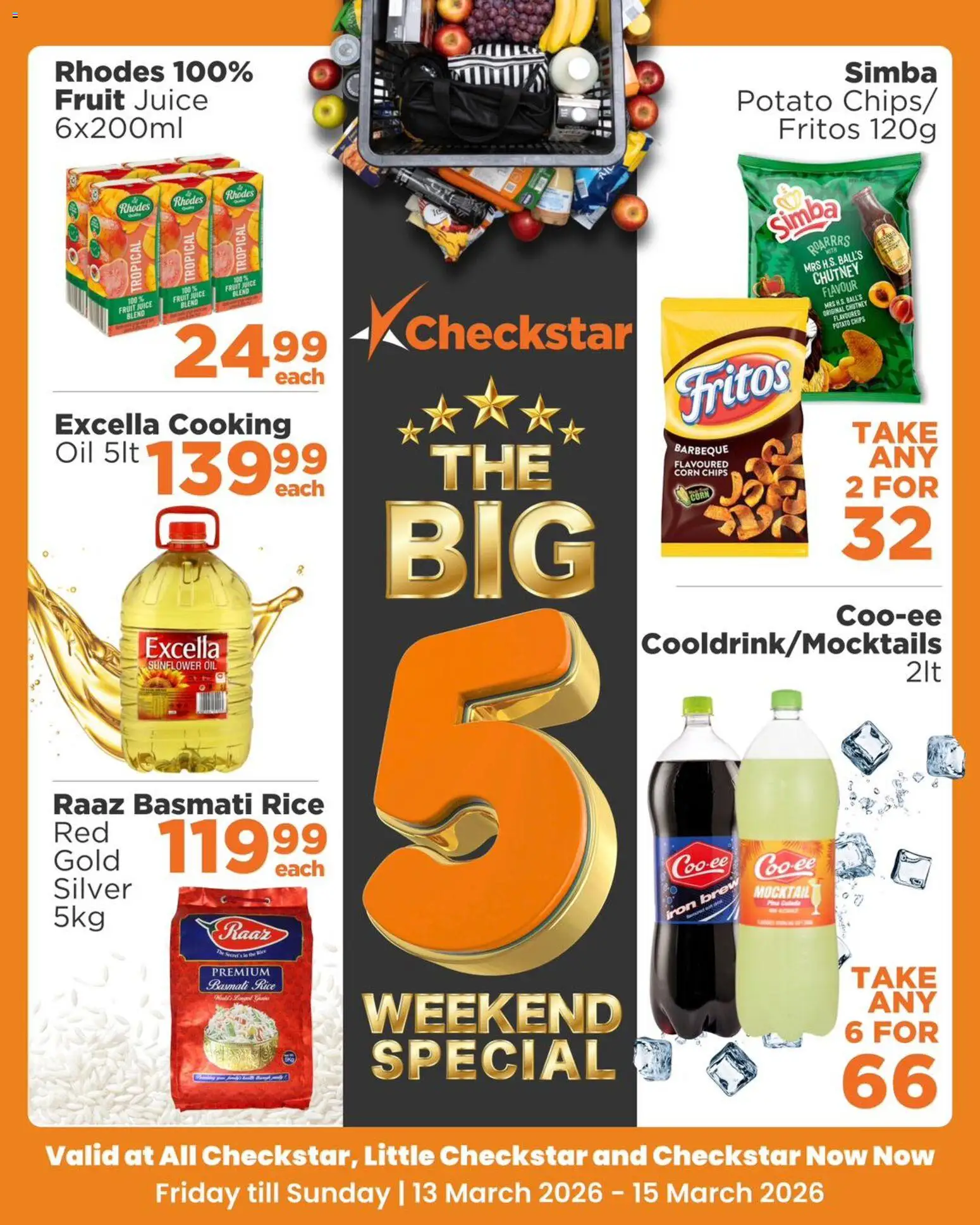 New Check Star catalogue – valid from 13.03.2026 | Page: 1 | Products: Chutney, Rice, Chips, Fruit