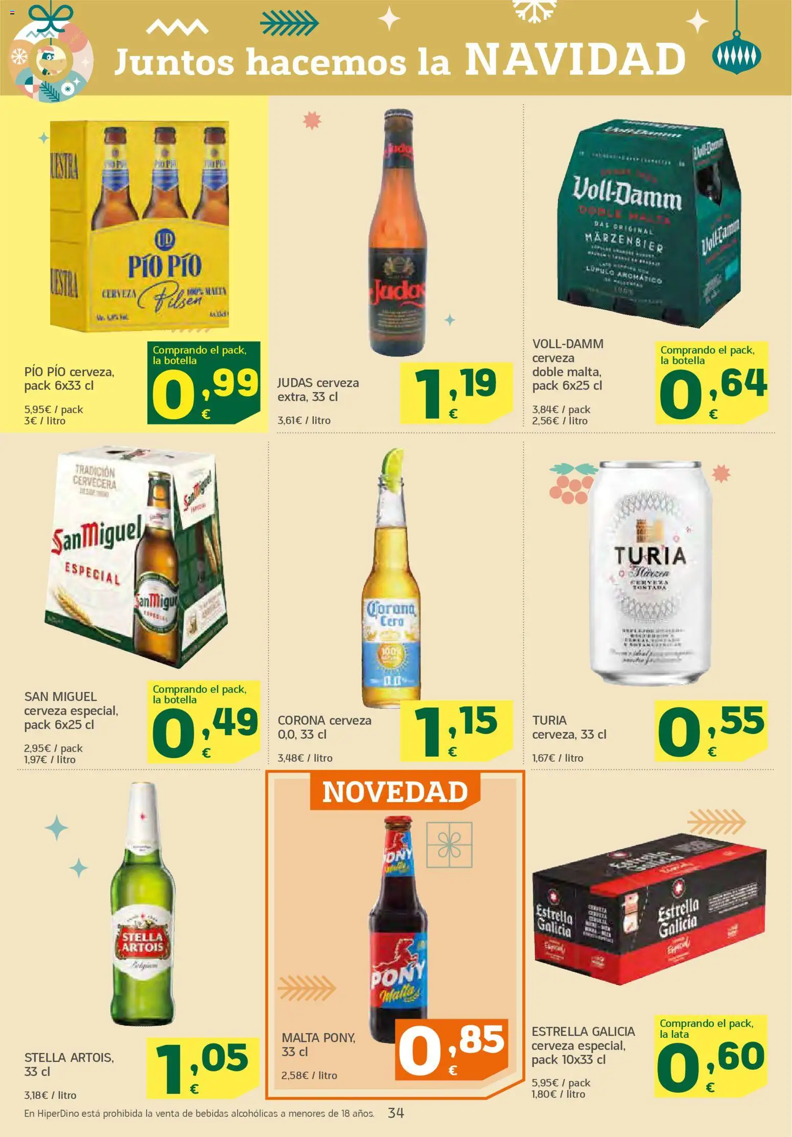 HiperDino folleto │ válido desde el 04.12.2025 | Página: 34 | Productos: Cerveza