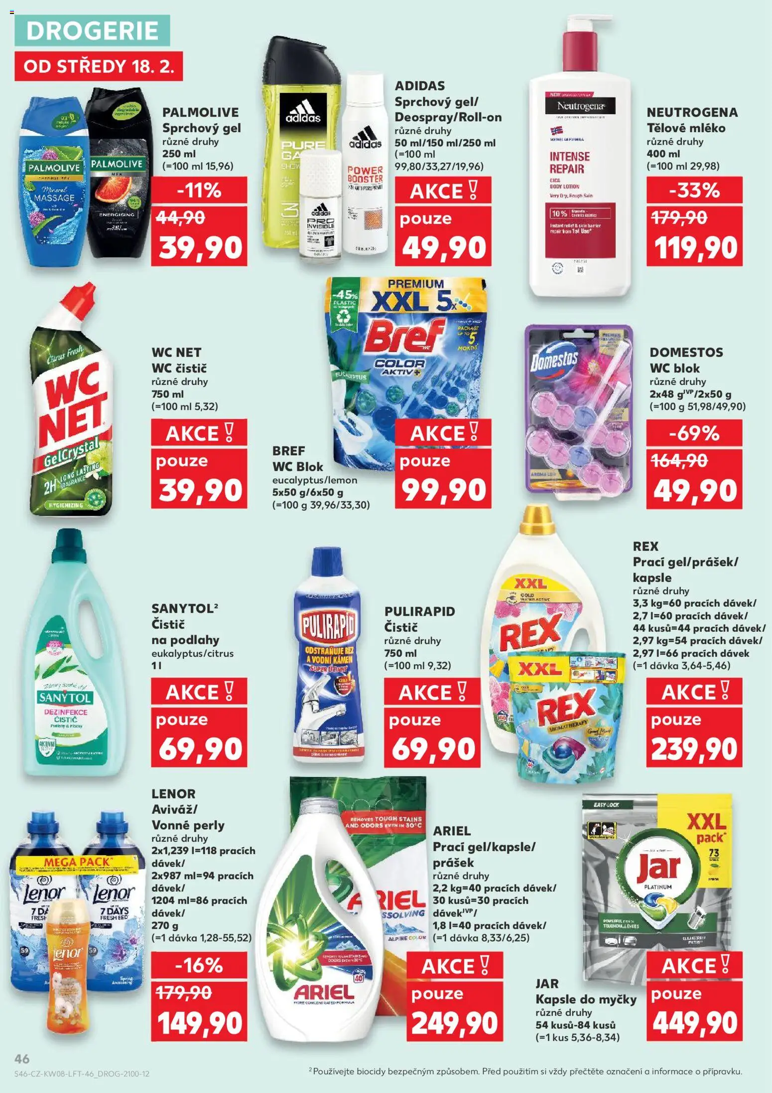 Kaufland leták - Plzeň Bory od 18.02.2026 | Strana: 46 | Produkty: Kapsle do myčky, Wc, Sanytol, Jar