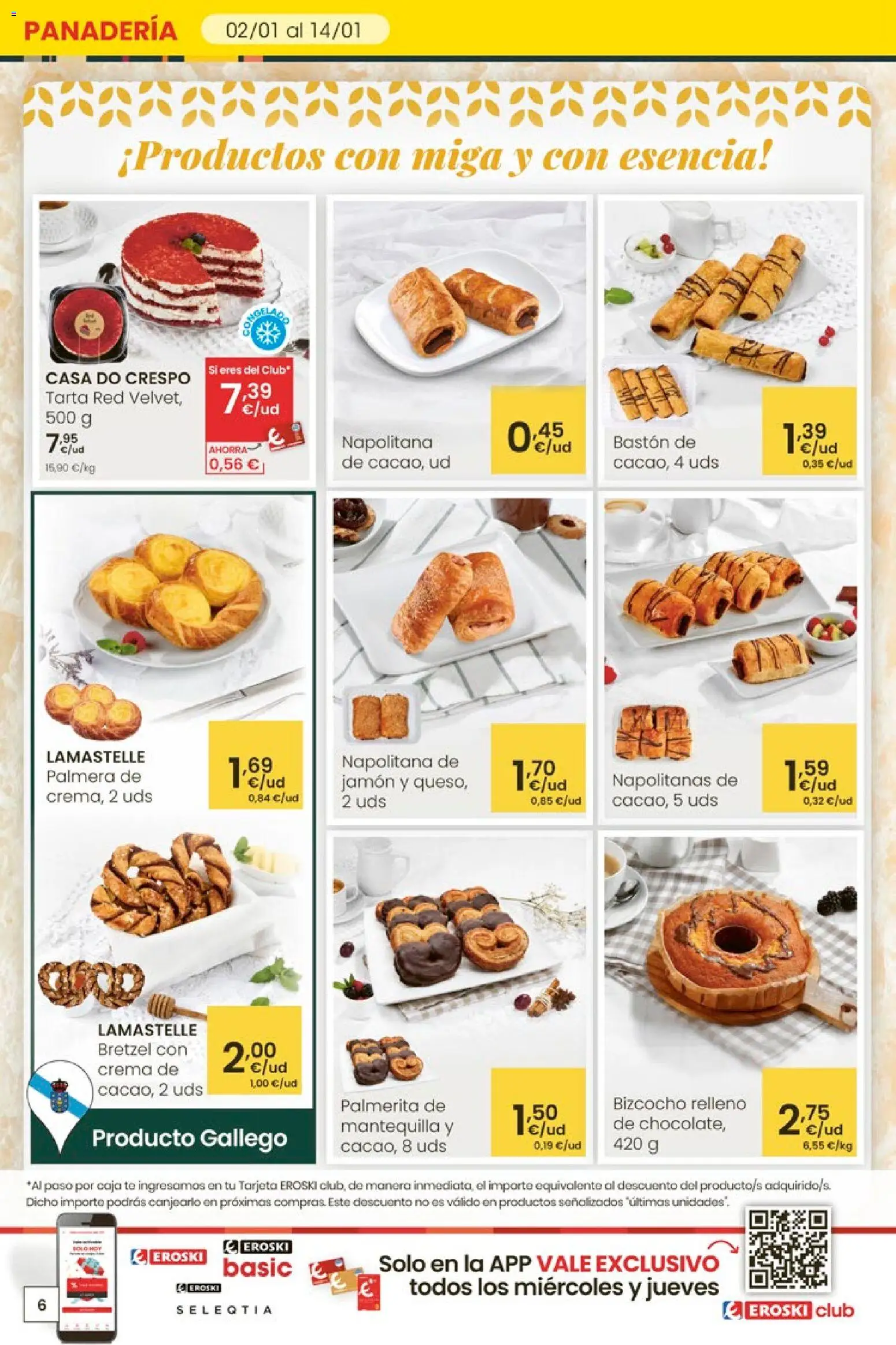 Eroski - Para un enero más ligero │ válido desde el 05.01.2026 | Página: 6 | Productos: Jamón, Crema, Té, Panadería