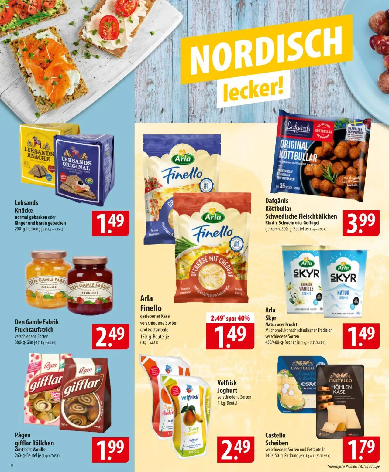 Famila Prospekt 	 - gültig ab dem 23.06.2025 | Seite: 8 | Produkte: Käse, Skyr, Arla skyr, Bourbon