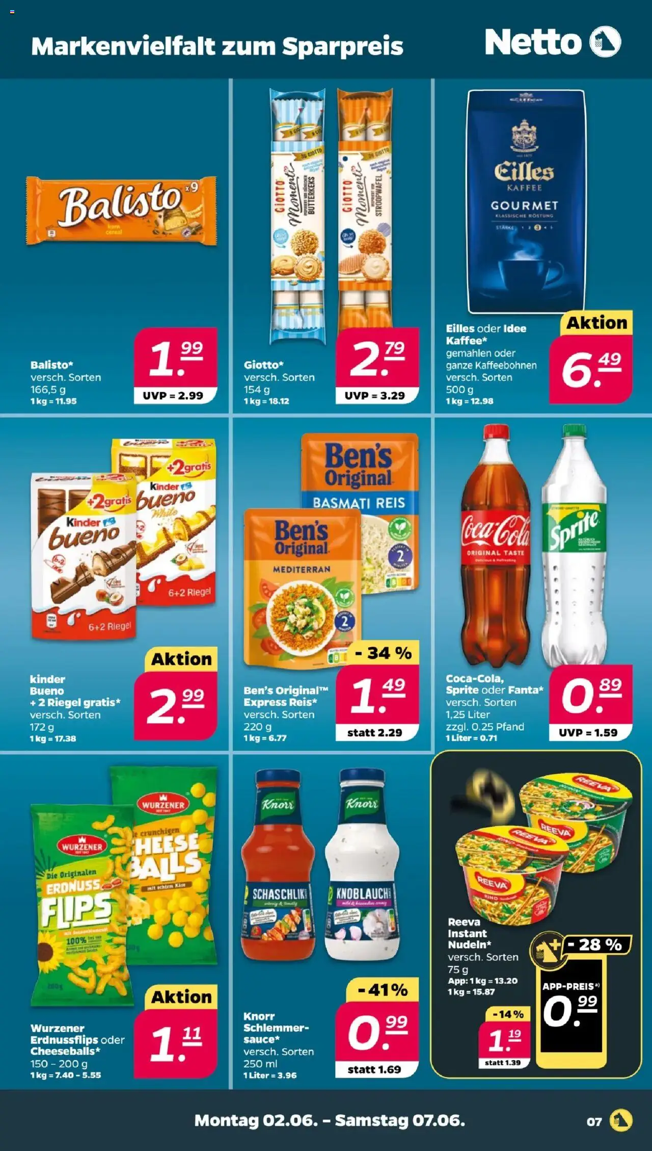 Netto Prospekt 	 - gültig ab dem 02.06.2025 | Seite: 7 | Produkte: Sprite, Kaffee, Kinder bueno, Knoblauch