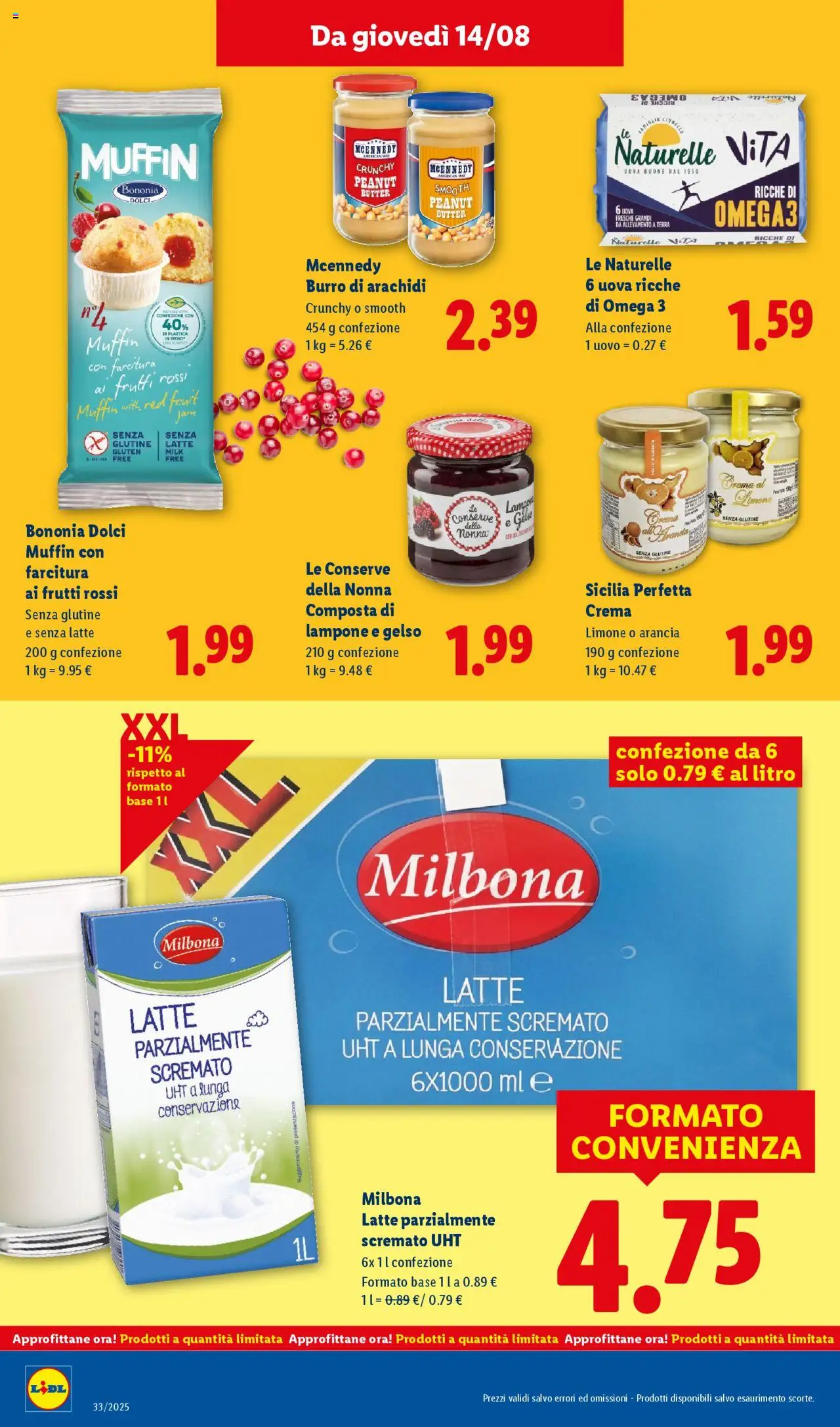 Volantino Lidl del 11.08.2025 | Pagina: 26 | Prodotti: Muffin, Arancia, Burro di arachidi, Terra