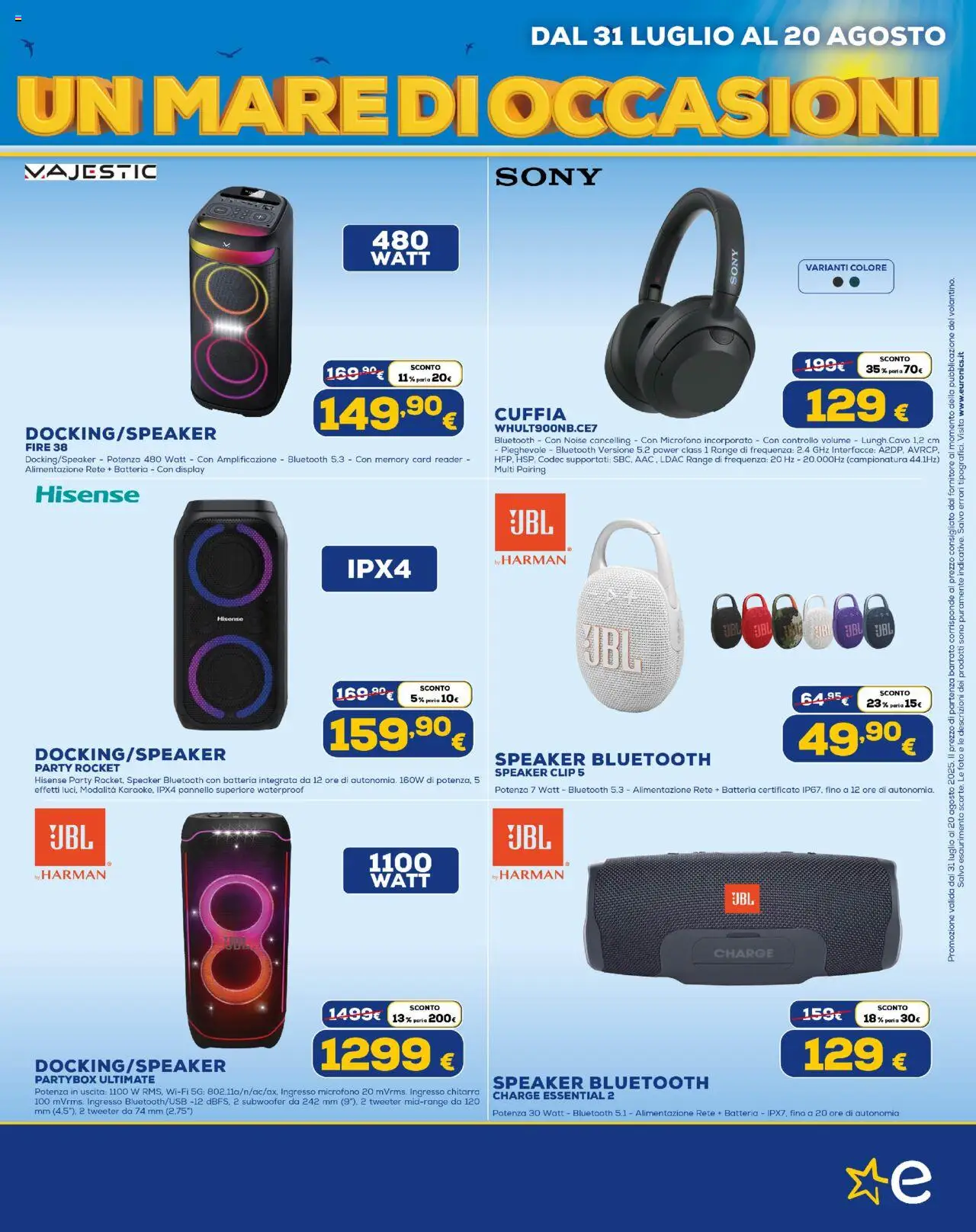 Volantino Euronics del 31.07.2025 | Pagina: 3 | Prodotti: Memory card, Microfono, Speaker, Batteria