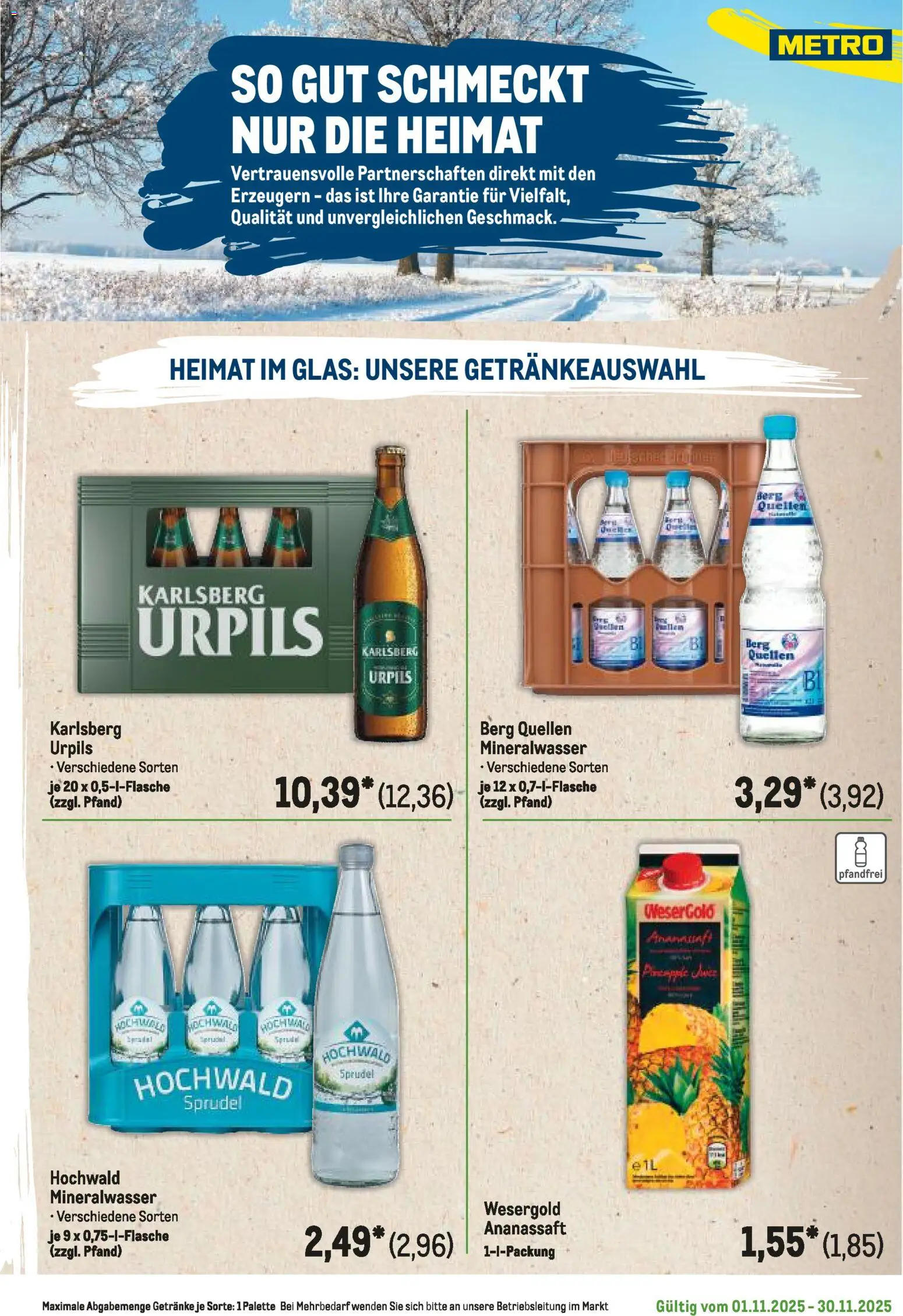 Metro Regionaler Flyer – gültig ab 01.11.2025 | Seite: 7 | Produkte: Carlsberg, Mineralwasser