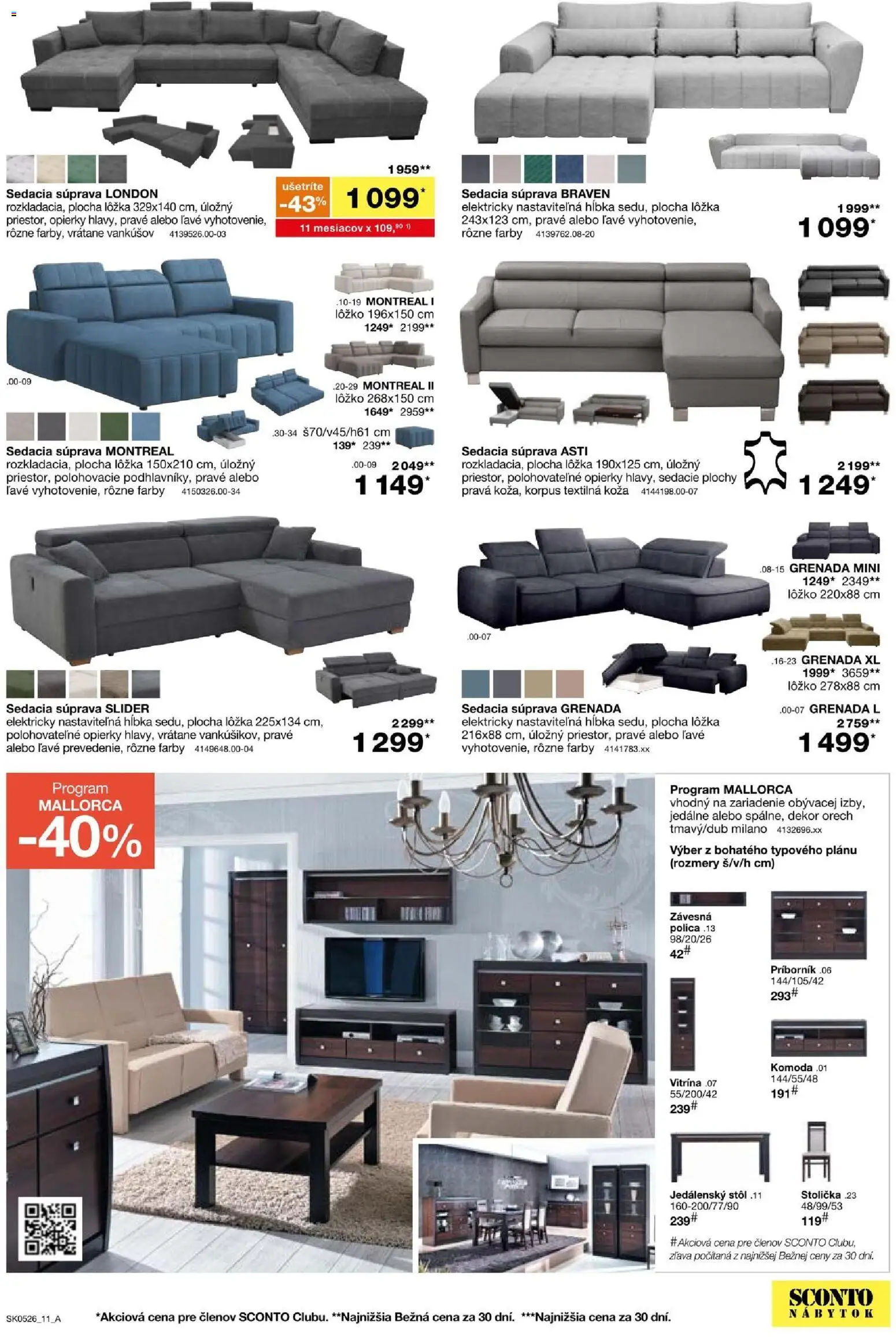 Nové Sconto nábytok akcie – leták je platný od 25.03.2026 | Strana: 11 | Produkty: Nábytok, Sedacia súprava, Jedálenský stôl, Stôl