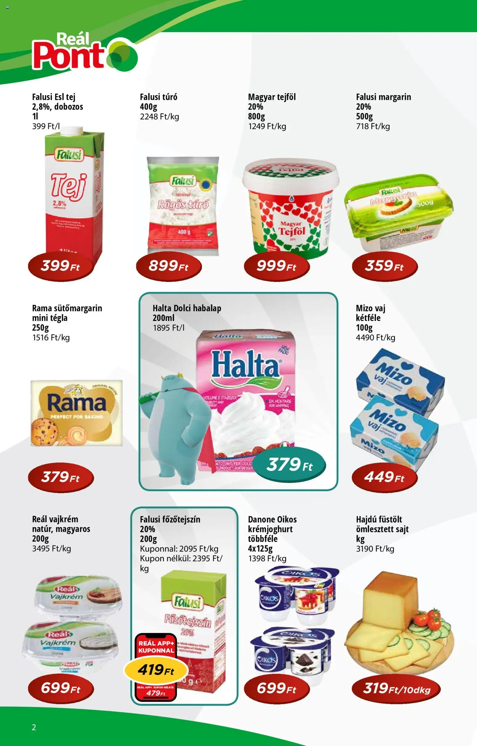 Reál akciós ujság - amely érvényes a következő dátumtól: 10.12.2025 | Oldal: 2 | Termékek: Vaj, Sajt, Tejföl, Vajkrém