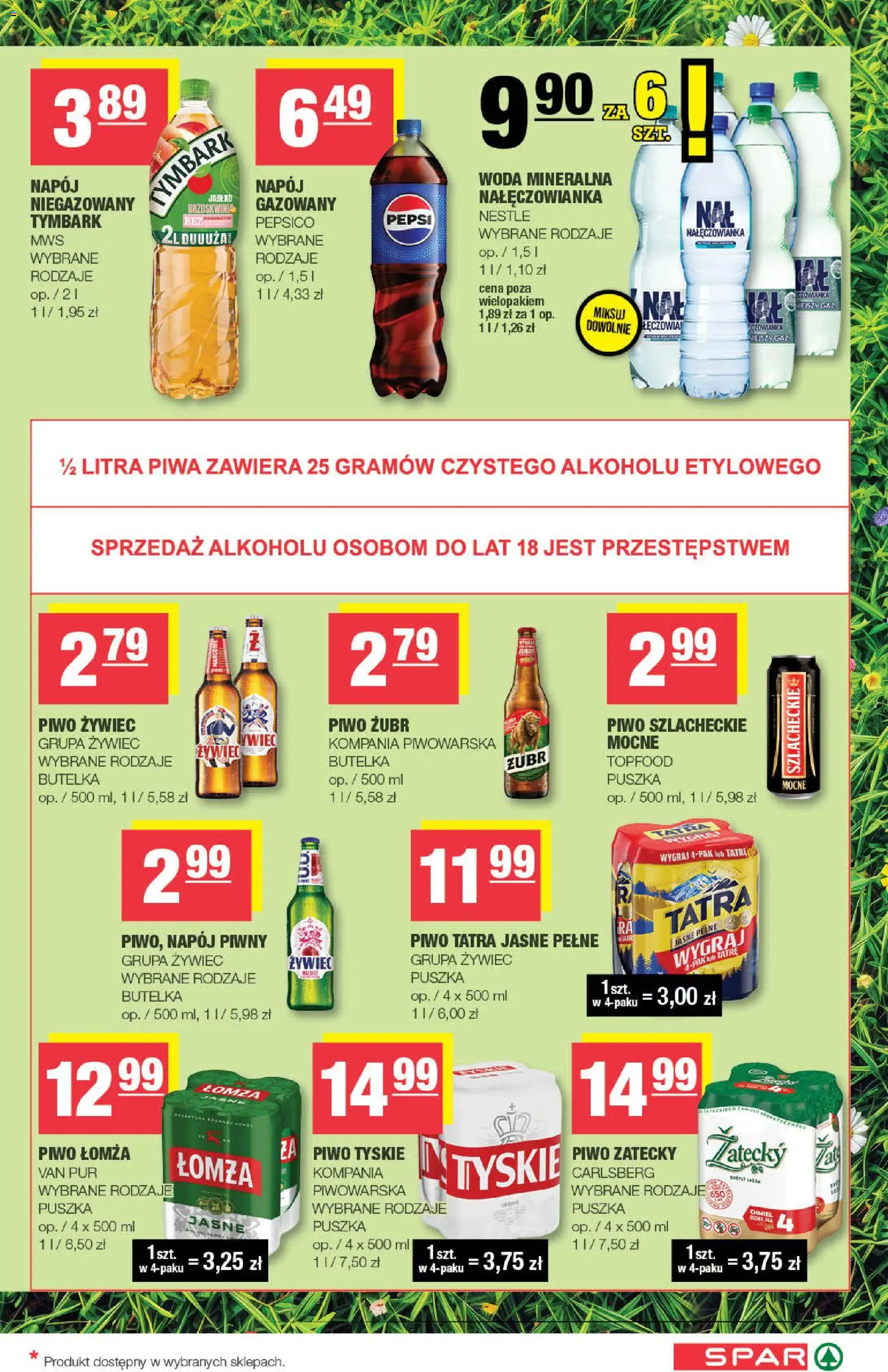 Spar gazetka od 22.04.2026 | Strona: 7 | Produkty: Piwo żubr, Brzoskwinia, Tyskie, Piwo