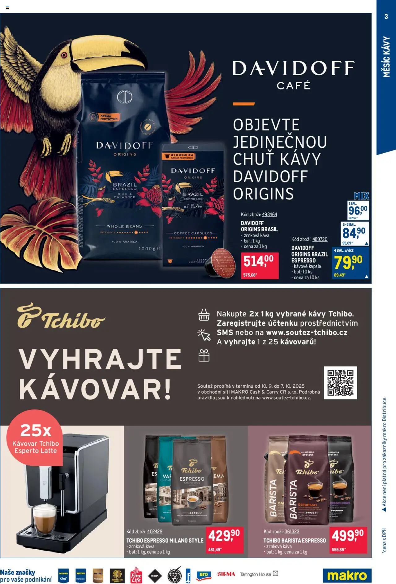 Makro leták - Měsíc kávy od 10.09.2025 | Strana: 3 | Produkty: Káva, Tchibo, Tchibo barista, Zrnková káva