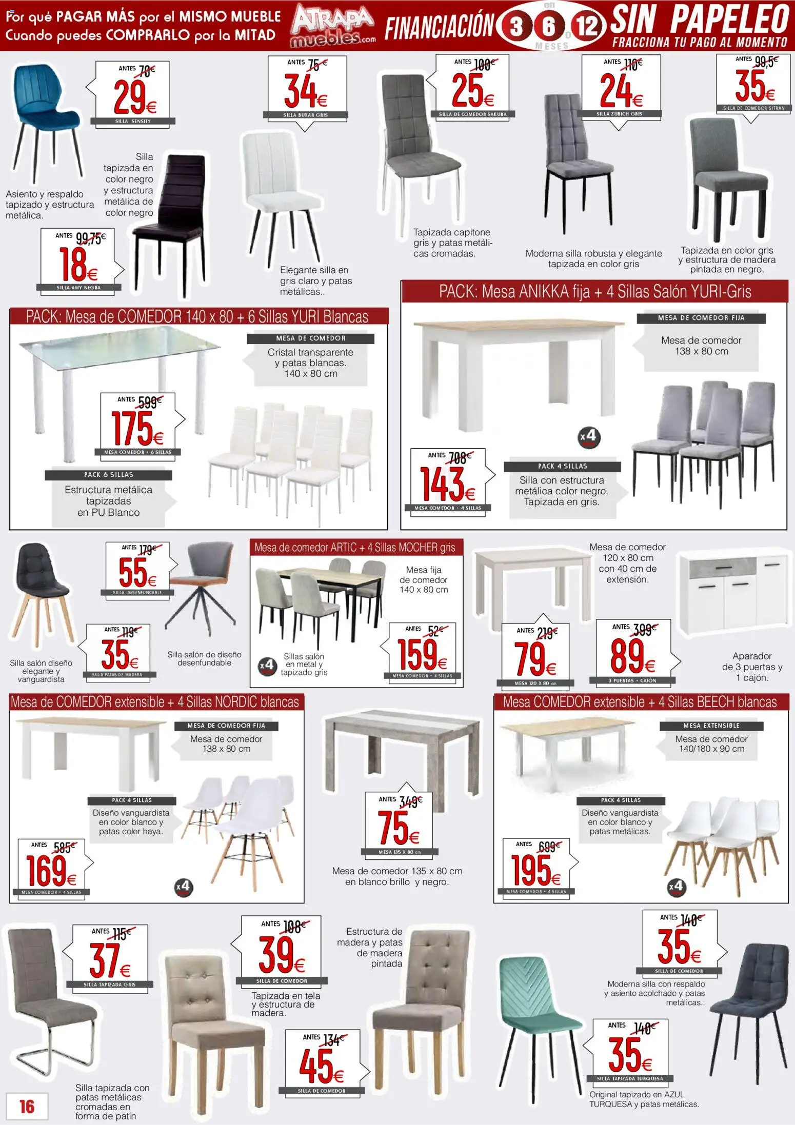 Atrapa Muebles - Black Friday │ válido desde el 01.11.2025 | Página: 16 | Productos: Mesa extensible, Silla tapizada, Mesa, Silla