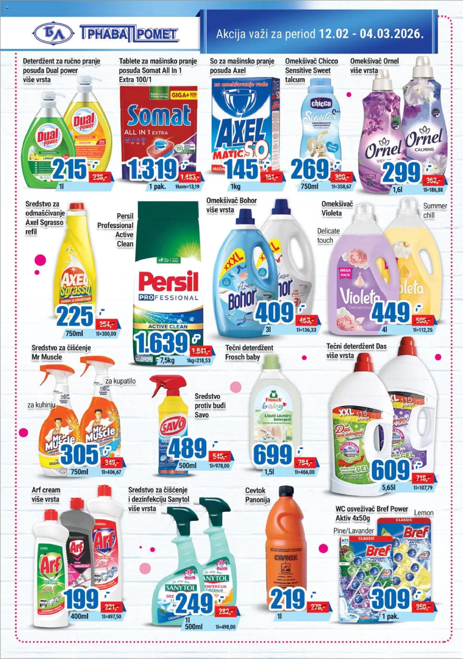 Trnava Promet katalog - važi od 12.02.2026 | Strana: 22 | Proizvode: Deterdžent, Wc, Kupatilo, Sanytol