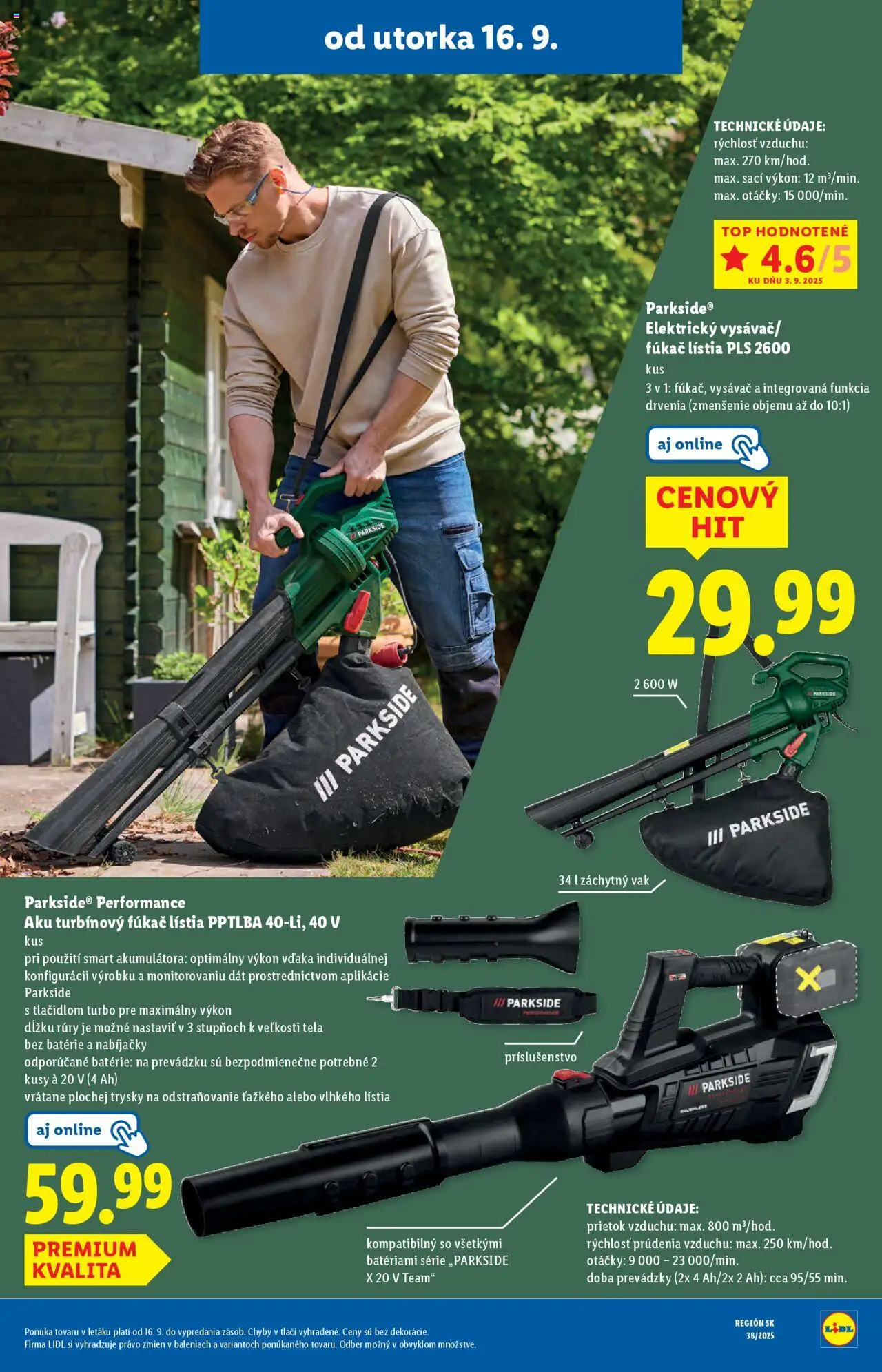 Nové Lidl akcie – leták je platný od 16.09.2025 | Strana: 59 | Produkty: Aku, Parkside, Vysávač