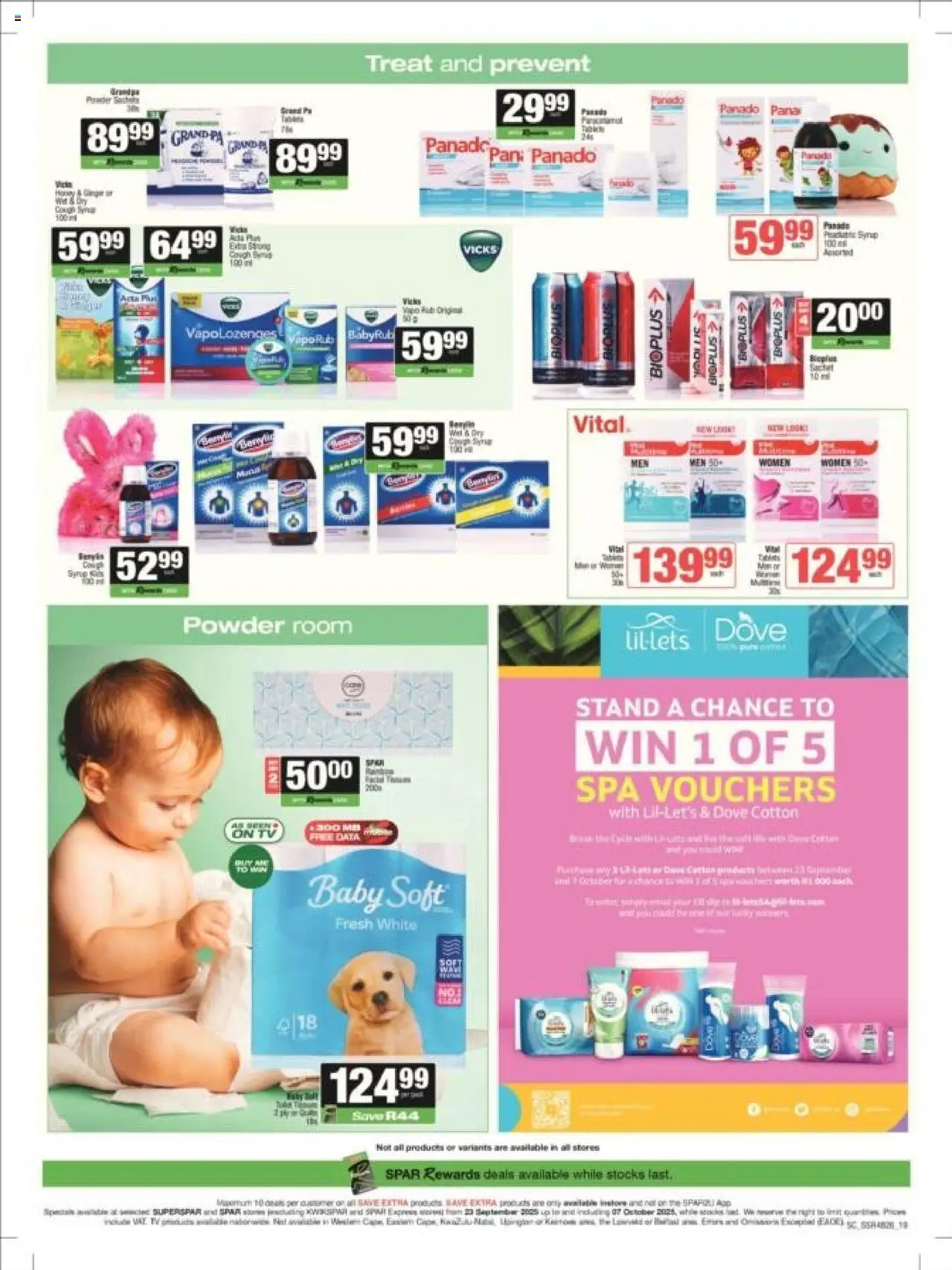 New Spar catalogue – valid from 23.09.2025 | Page: 20 | Products: Data, Powder, Touca de banho, Syrup