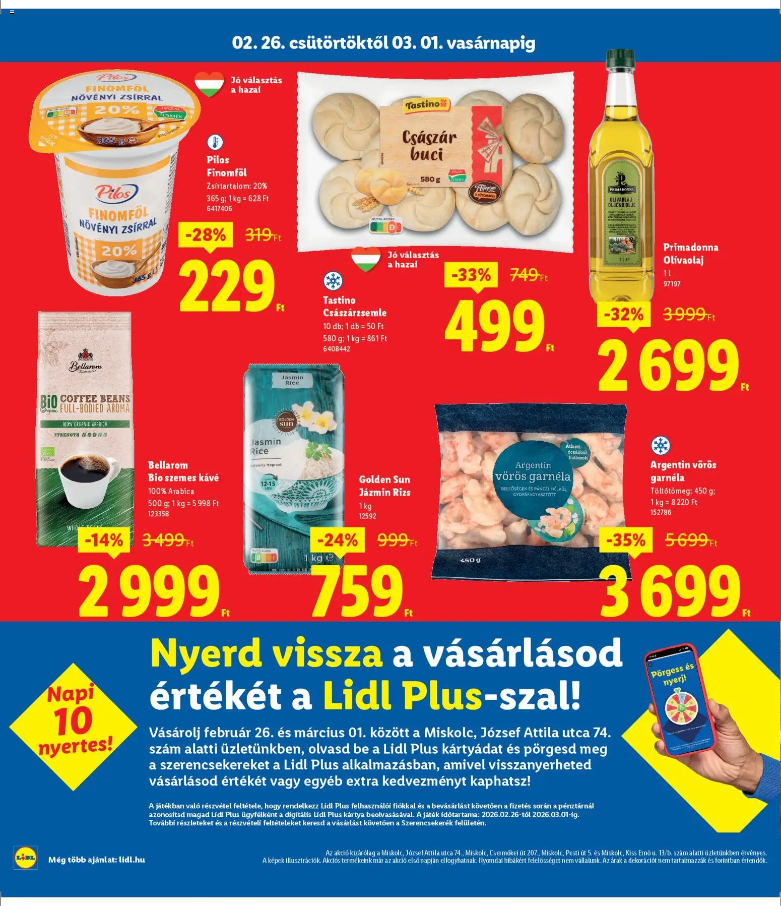 Lidl akciós ujság - amely érvényes a következő dátumtól: 26.02.2026 | Oldal: 6 | Termékek: Játék, Császárzsemle, Garnéla, Olívaolaj