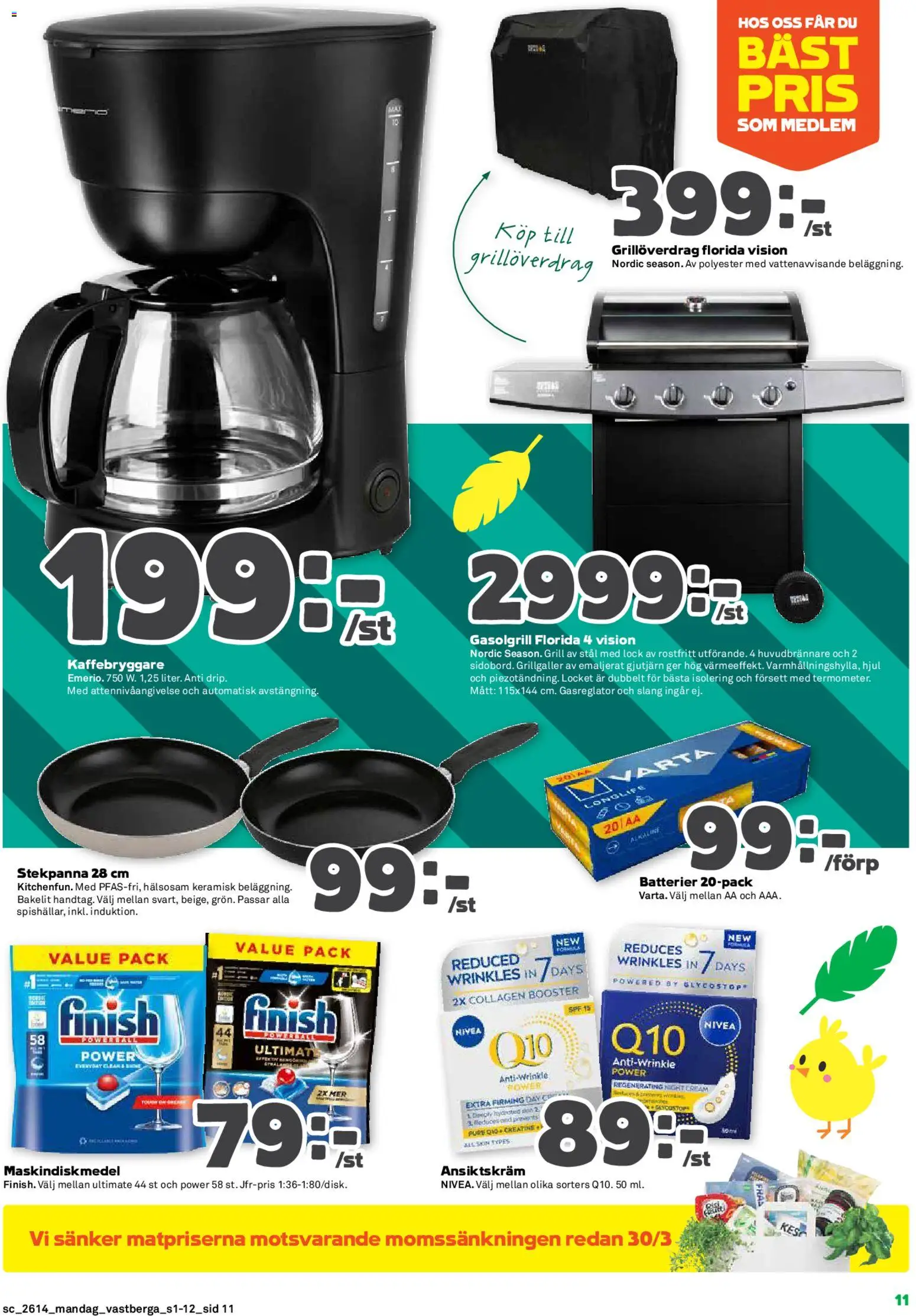 Coop Forum reklamblad aktuell från 30.03.2026 | Sida: 11 | Produkter: Grill, Gasolgrill, Ansiktskräm, Fräs