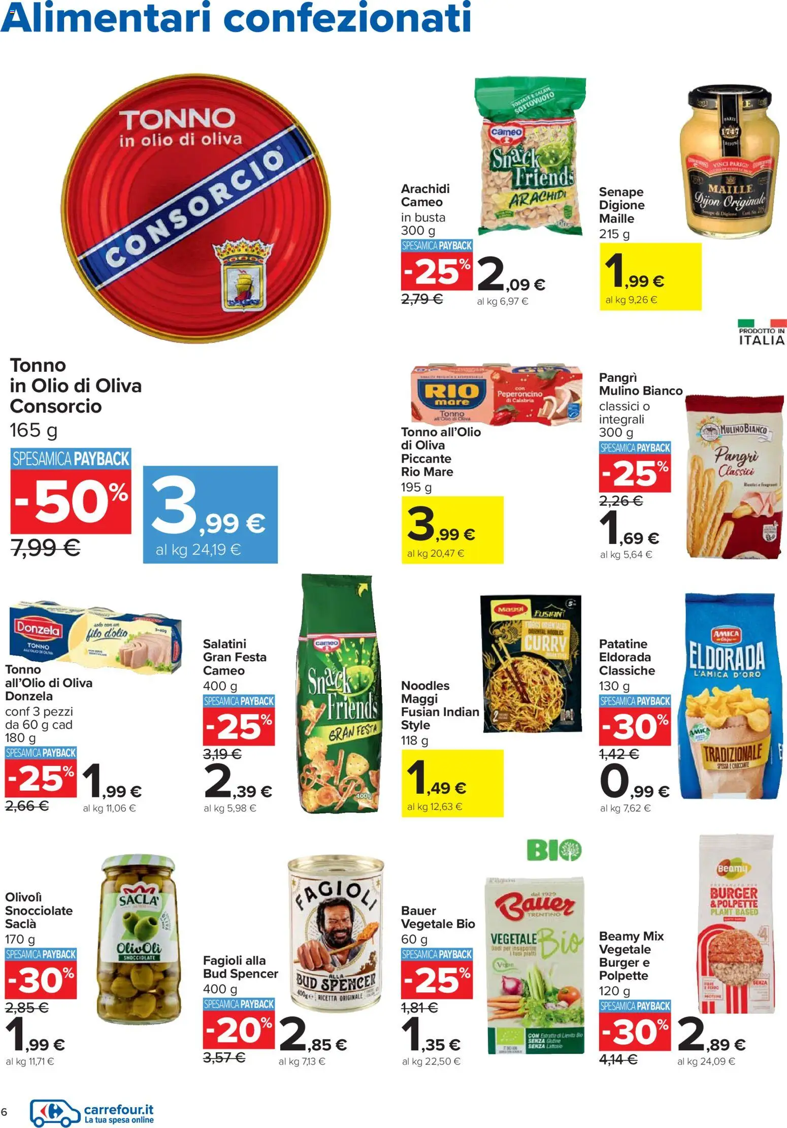 Volantino Carrefour del 30.10.2025 | Pagina: 6 | Prodotti: Patatine, Olio, Arachidi, Senape