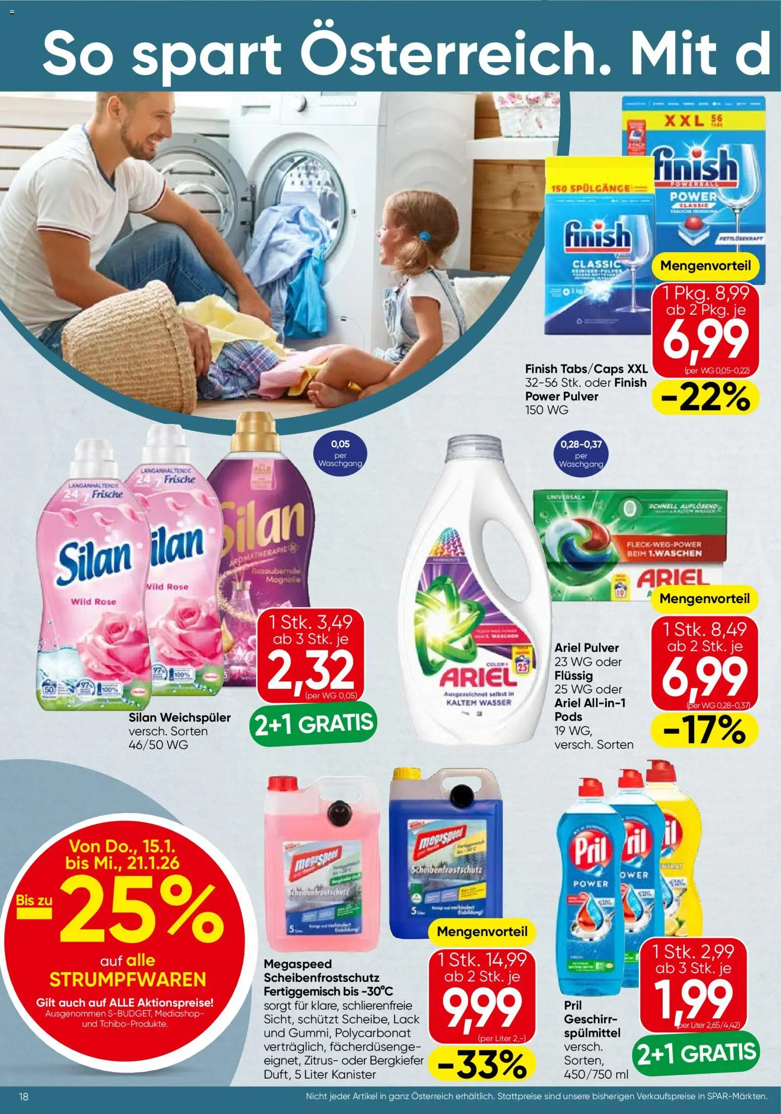 Spar Flugblatt - Vorarlberg gültig ab 15.01.2026 | Seite: 18 | Produkte: Wasser, Weichspüler