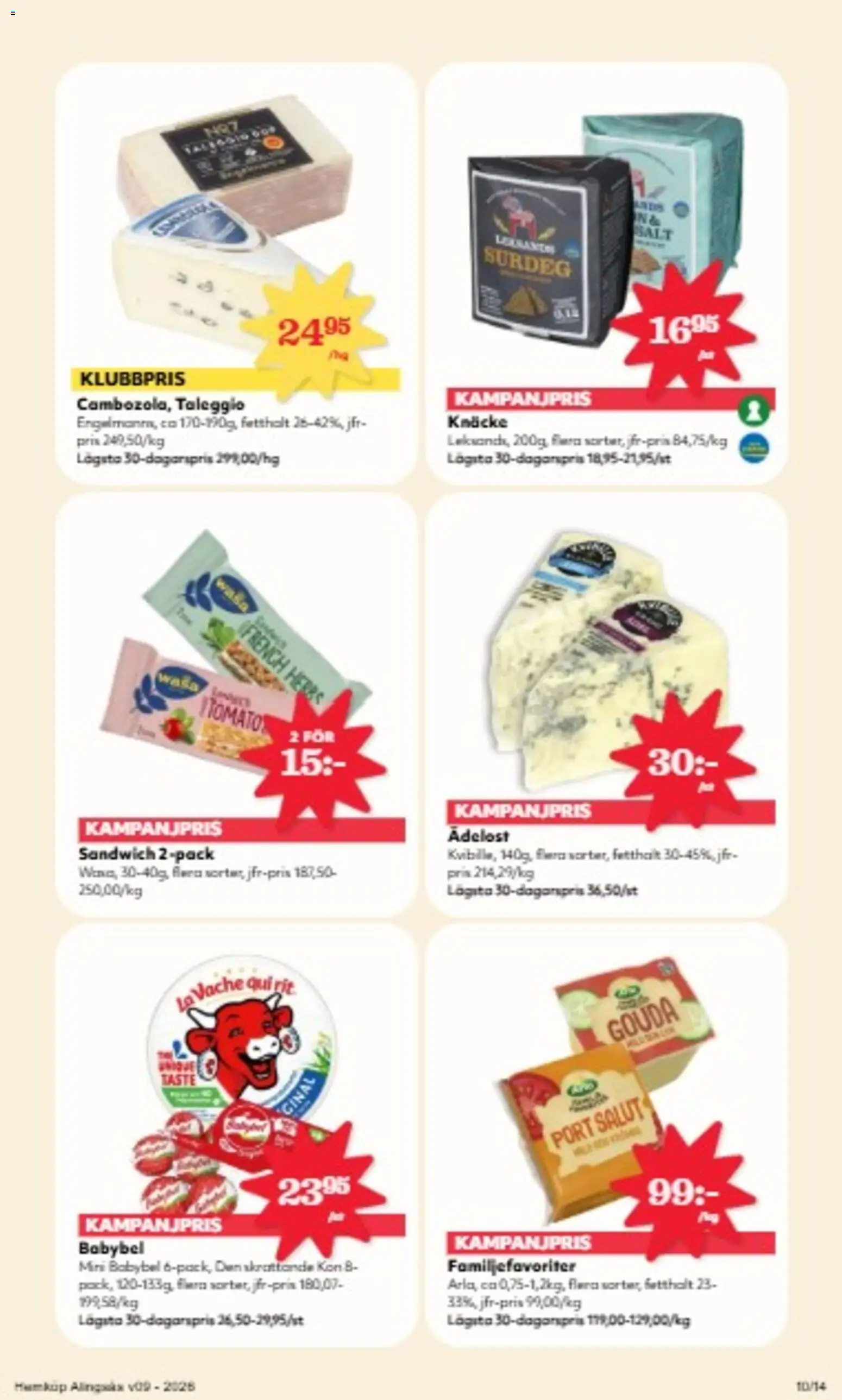 Hemköp reklamblad aktuell från 23.02.2026 | Sida: 10 | Produkter: Salt, Sandwich