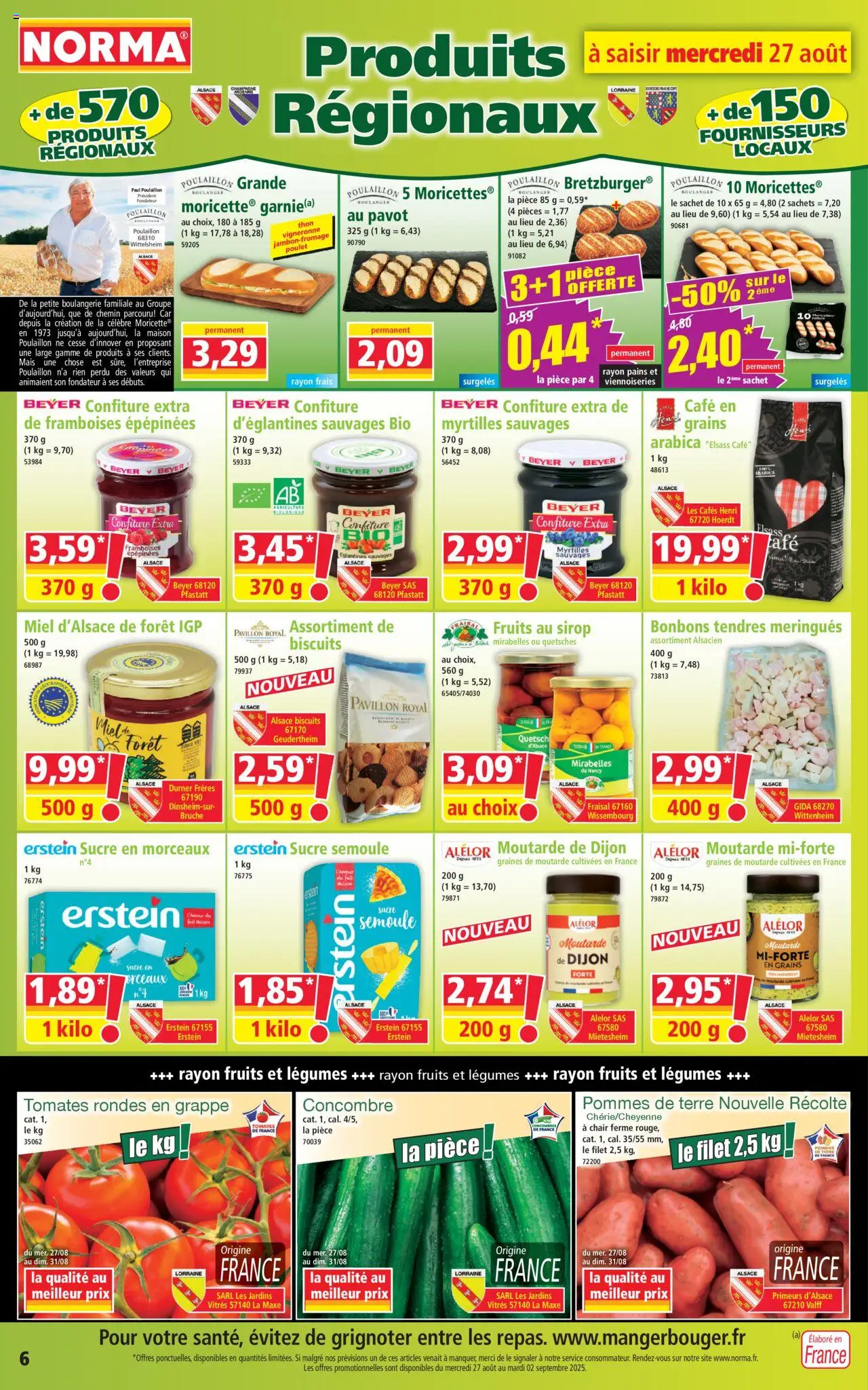  | Page: 6 | Produits: Café, Moutarde, Tomates rondes en grappe, Bonbons