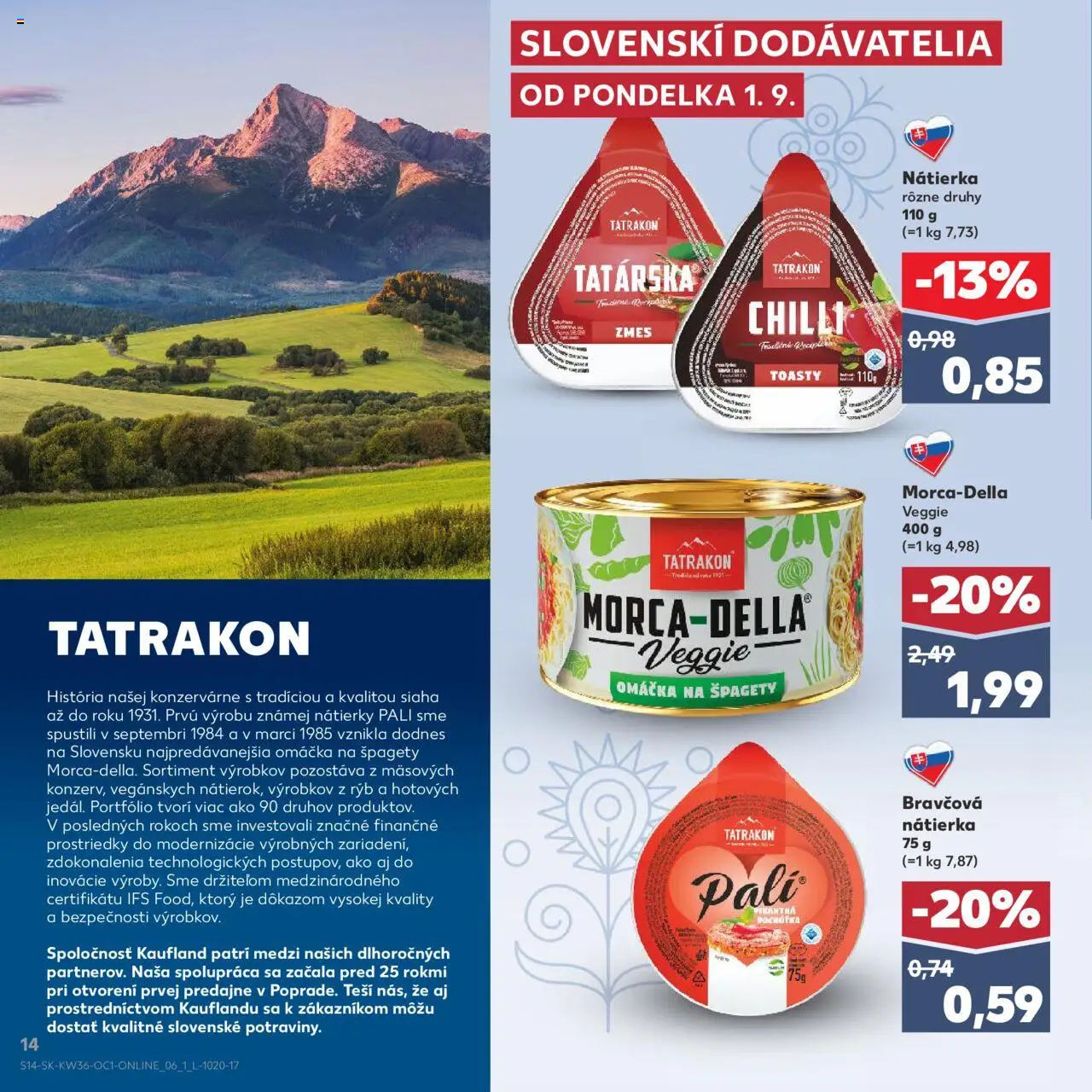 Kaufland SK akciós ujság - amely érvényes a következő dátumtól: 01.09.2025 | Oldal: 14